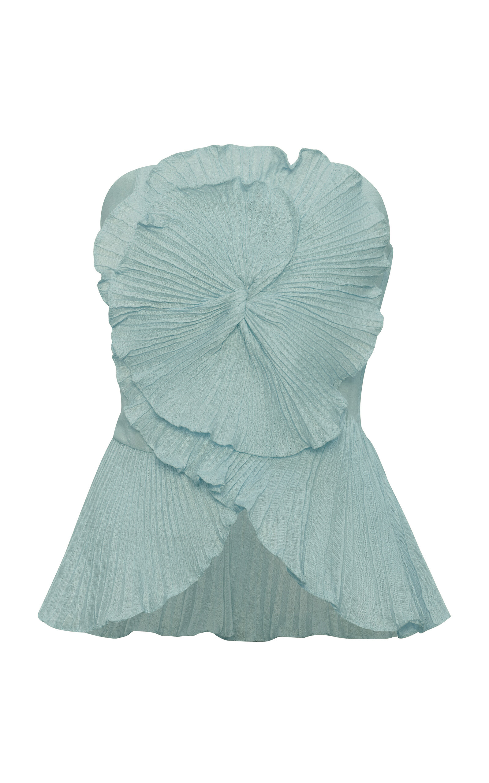 Andres Otalora Imara Pleated Linen Top - Women's Clothing