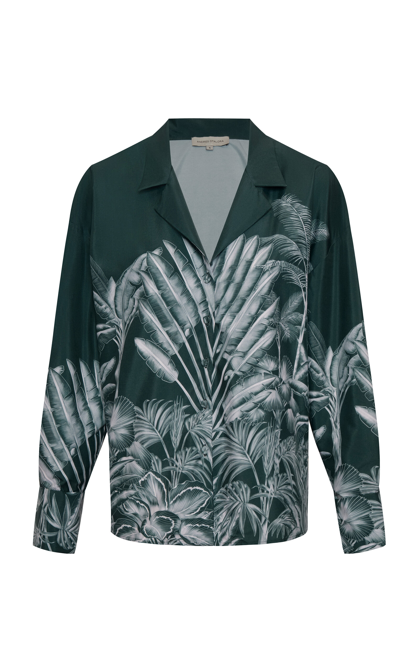 Andres Otalora Oasis Printed Crepe De Chine Blouse