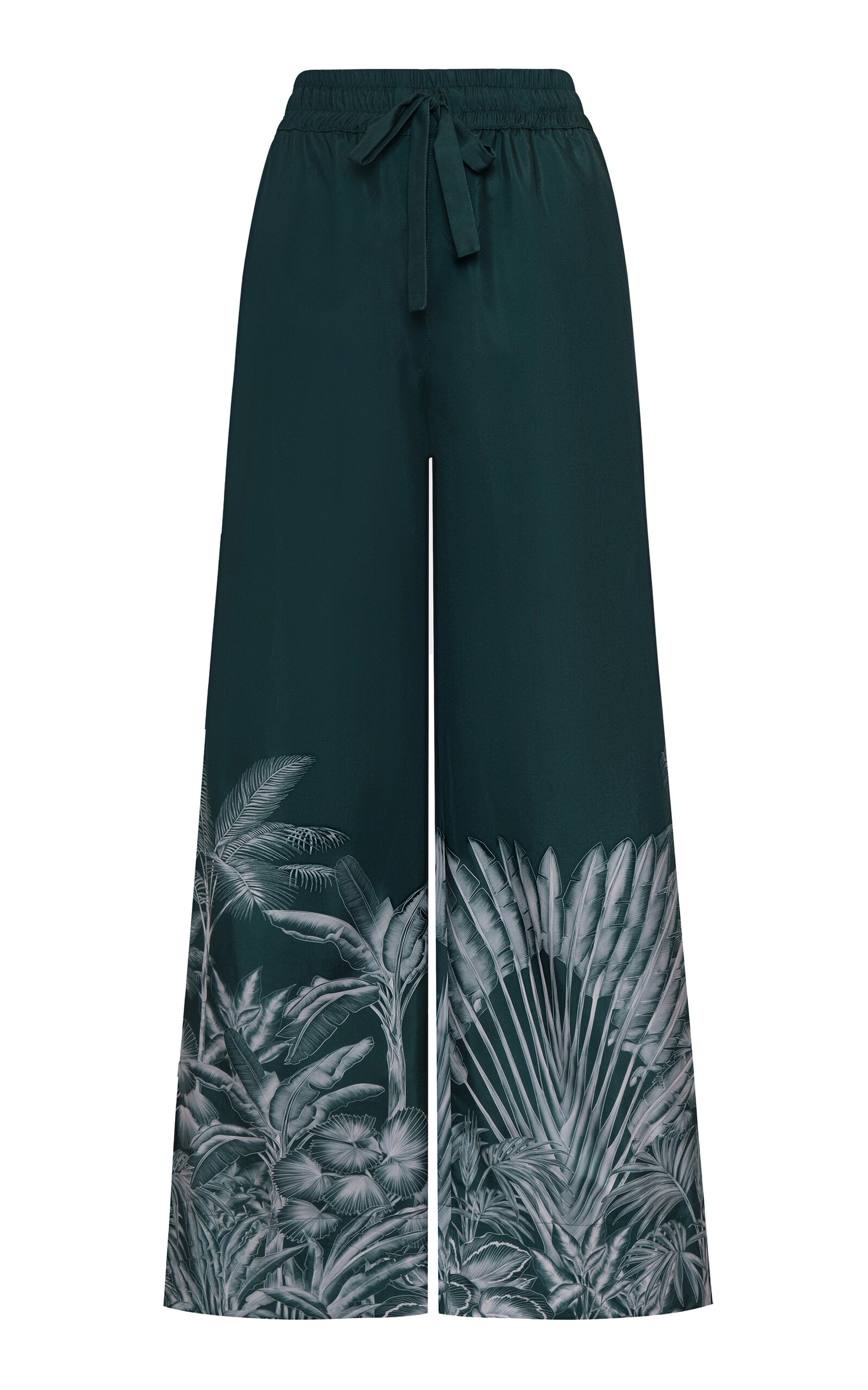 Andres Otalora Tamu Mia Printed Crepe De Chine Wide-Leg Pants