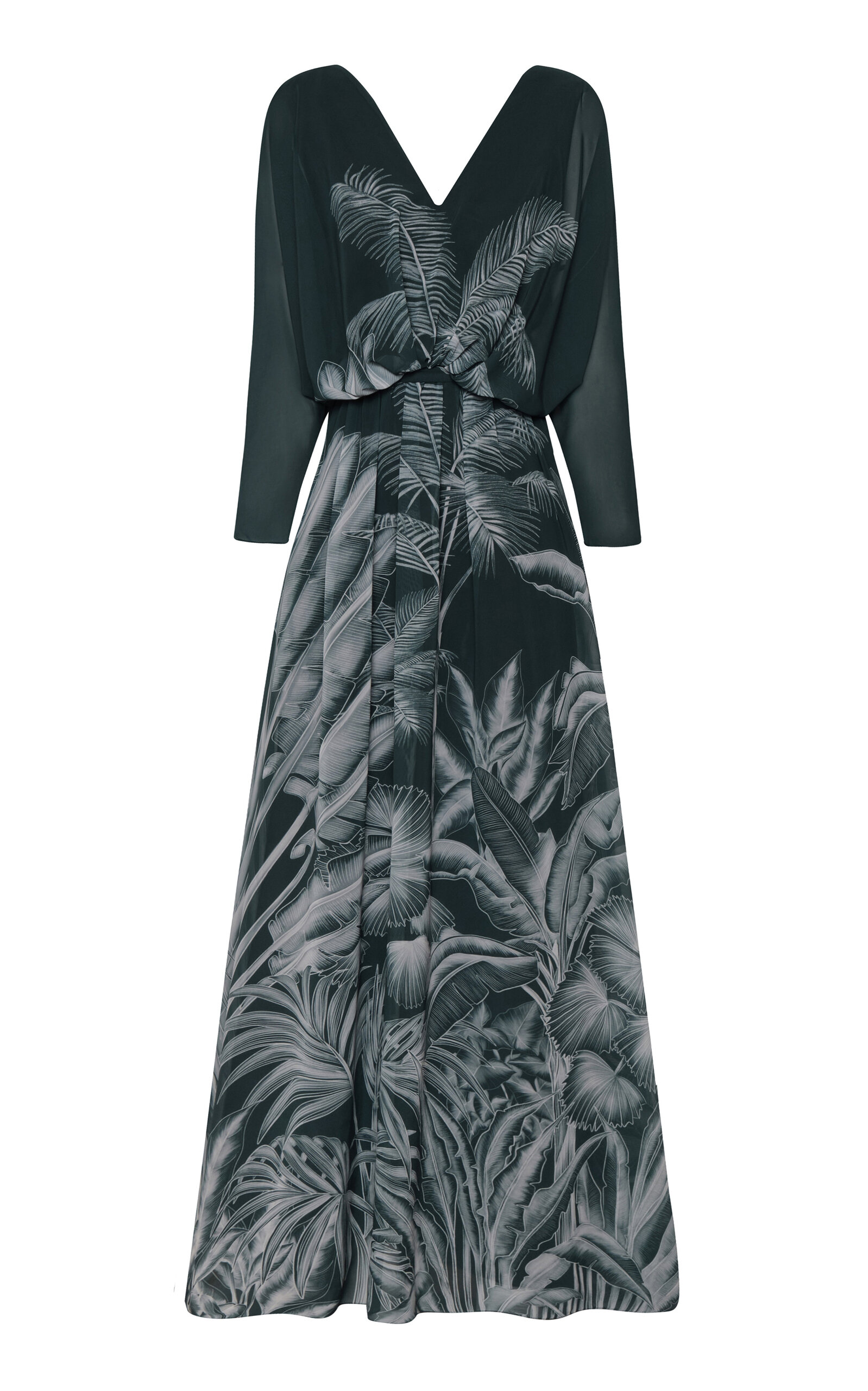 Andres Otalora Nuru Sol Printed Chiccon Maxi Dress