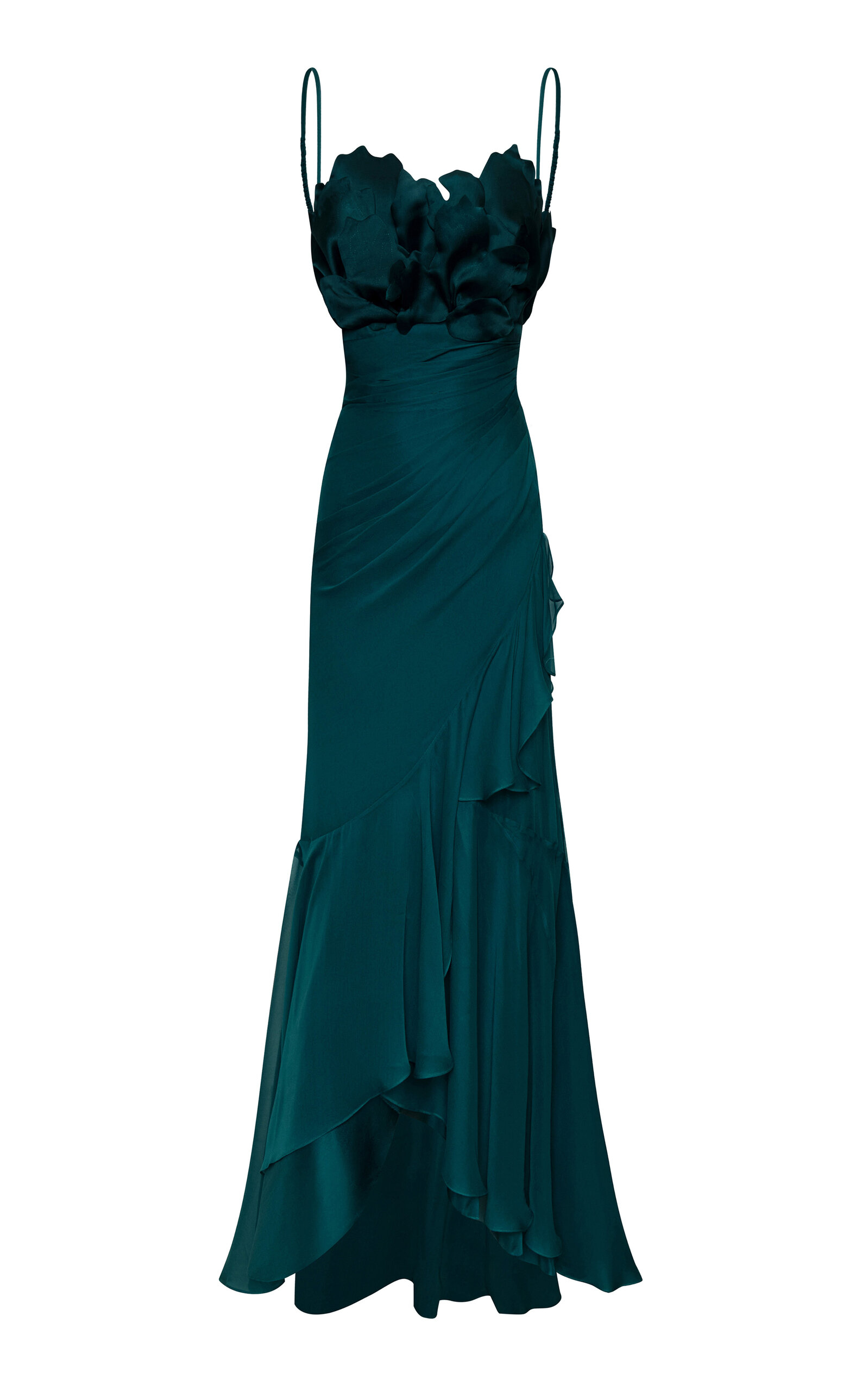 Andres Otalora Mirarte Lento Embellished Silk Maxi Dress