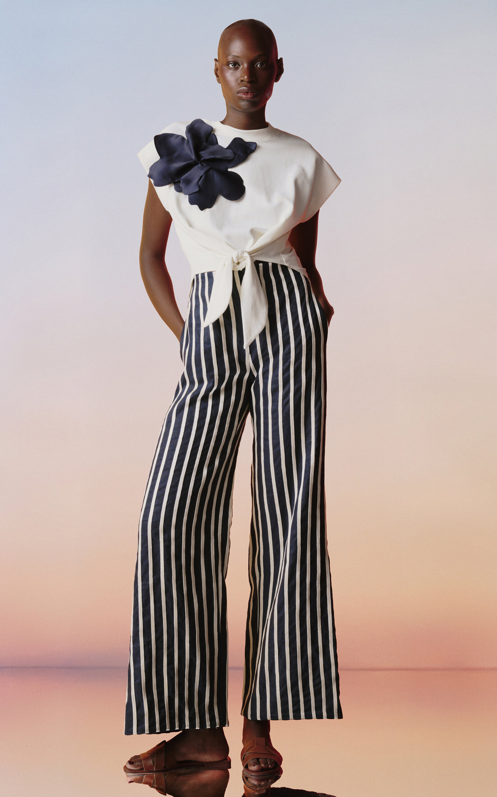 Andres Otalora Upendo de Flor Embellished Stretch-Cotton T-Shirt