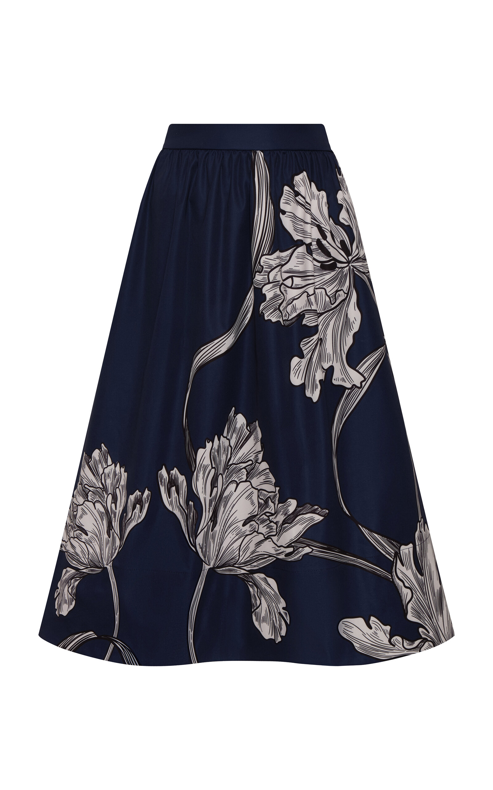 Andres Otalora Lo Verdadero Printed Stretch-Cotton Midi Skirt