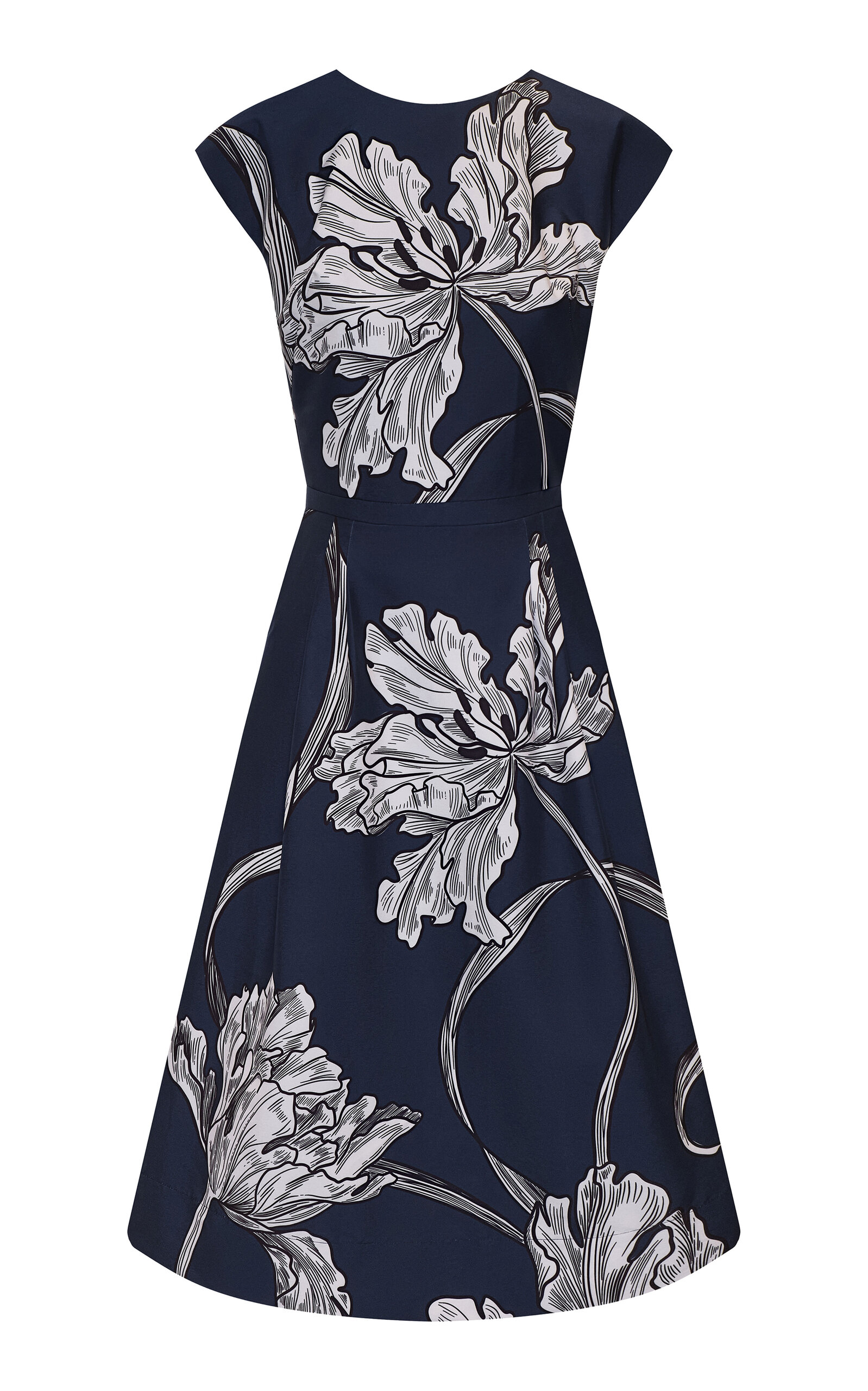 Andres Otalora Kamara Printed Taffeta Midi Dress