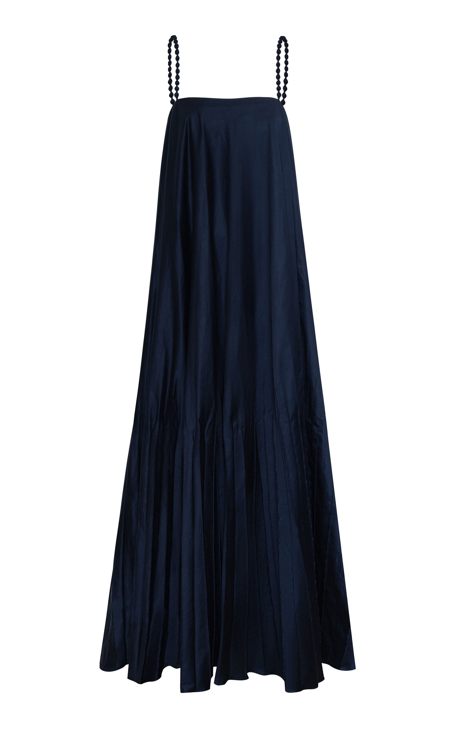 Andres Otalora Asali Contigo Pleated Cotton-Poplin Maxi Dress