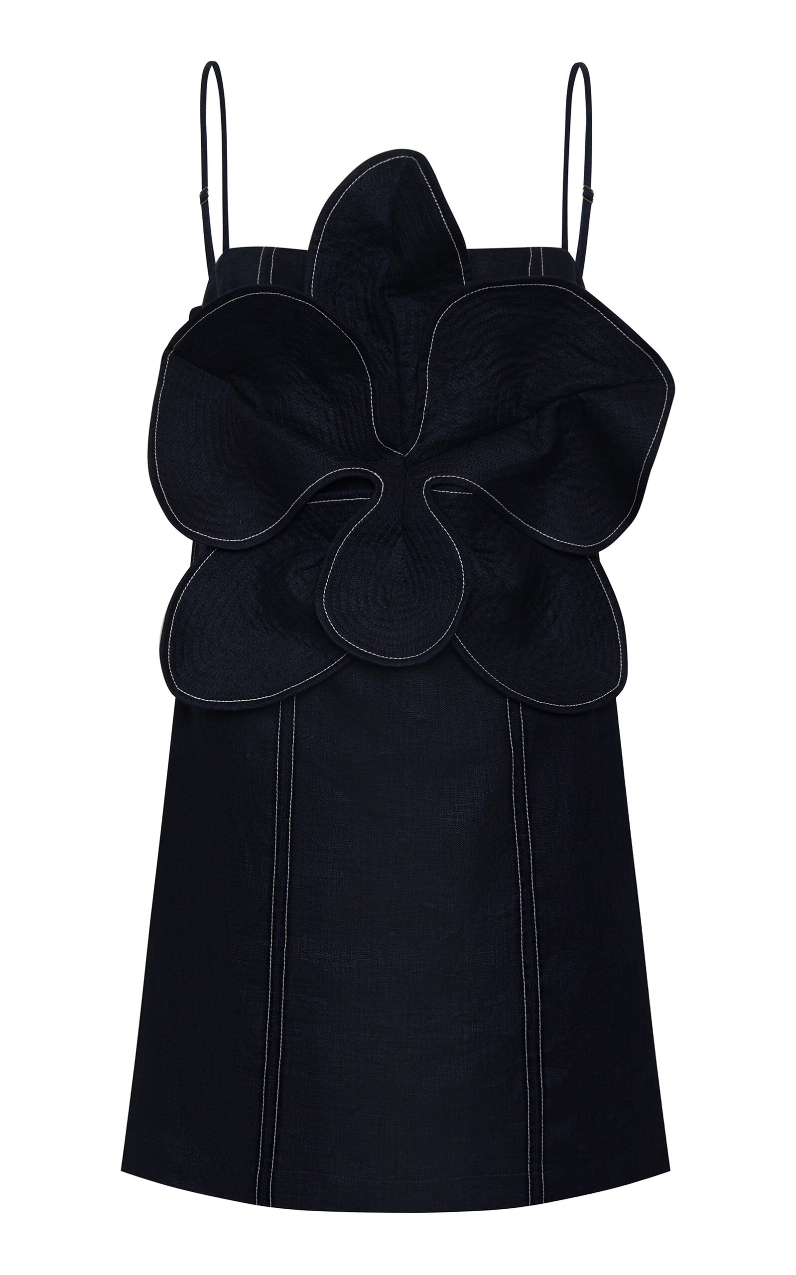 Andres Otalora Donde Nace Embellished Linen Mini Dress