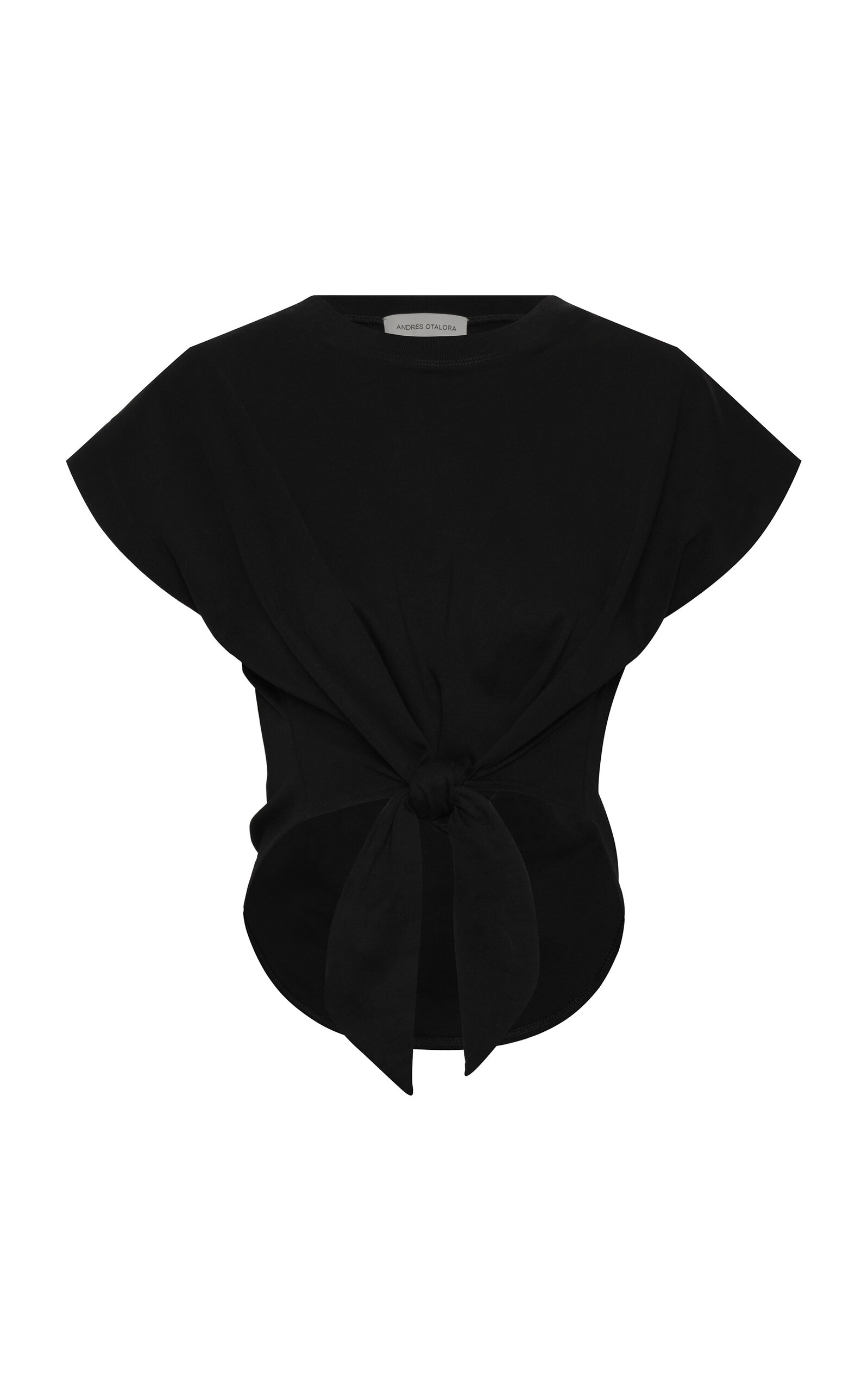 Andres Otalora Upendo de Flor Tie-Front Stretch-Cotton T-Shirt