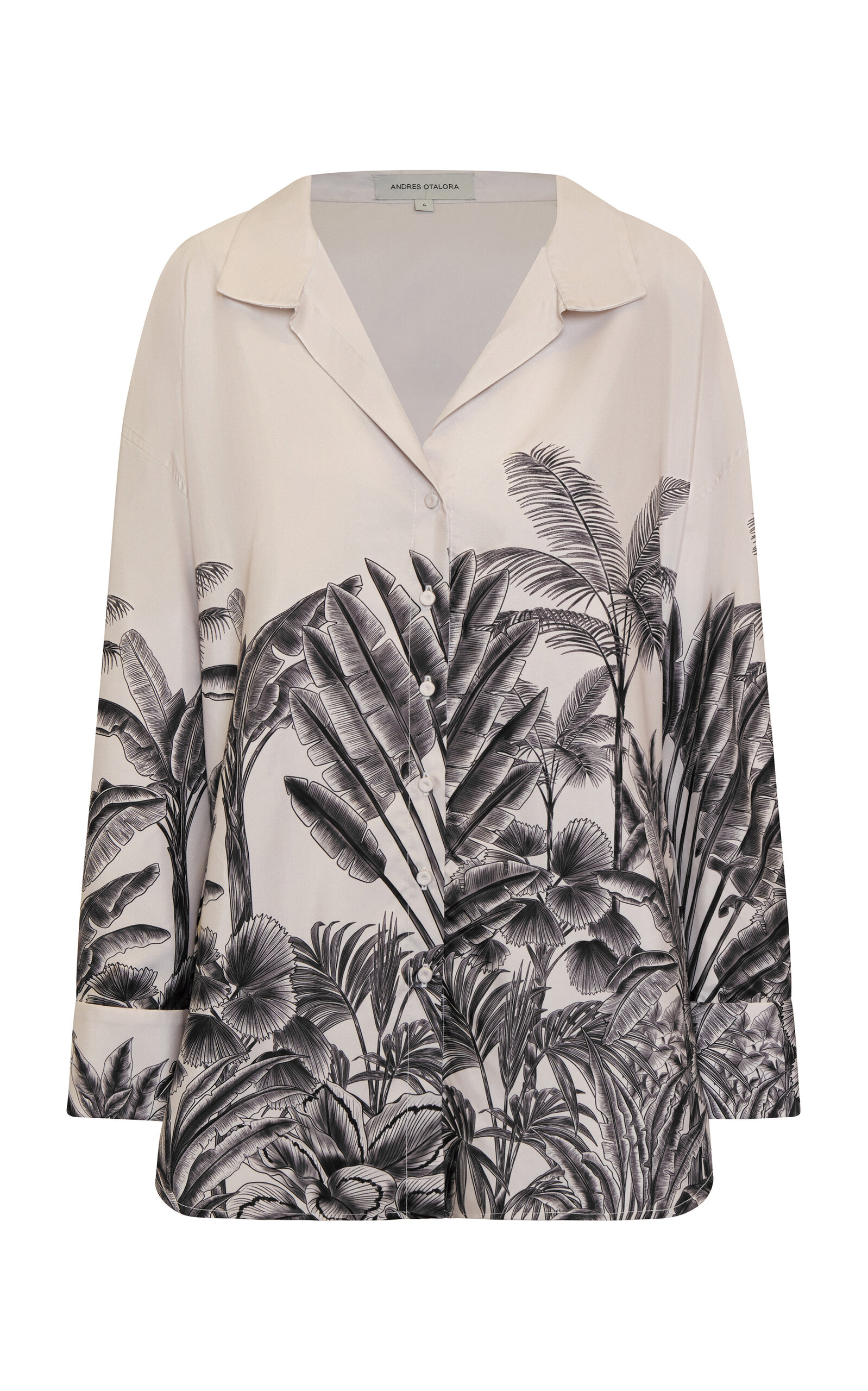 Andres Otalora Un Tej Oversized Printed Linen Shirt
