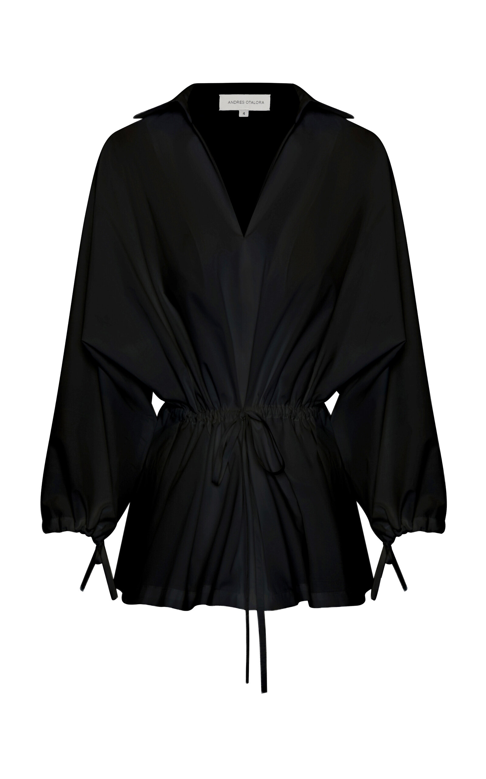 Andres Otalora Amadamia Tie-Detailed Stretch-Cotton Blouse