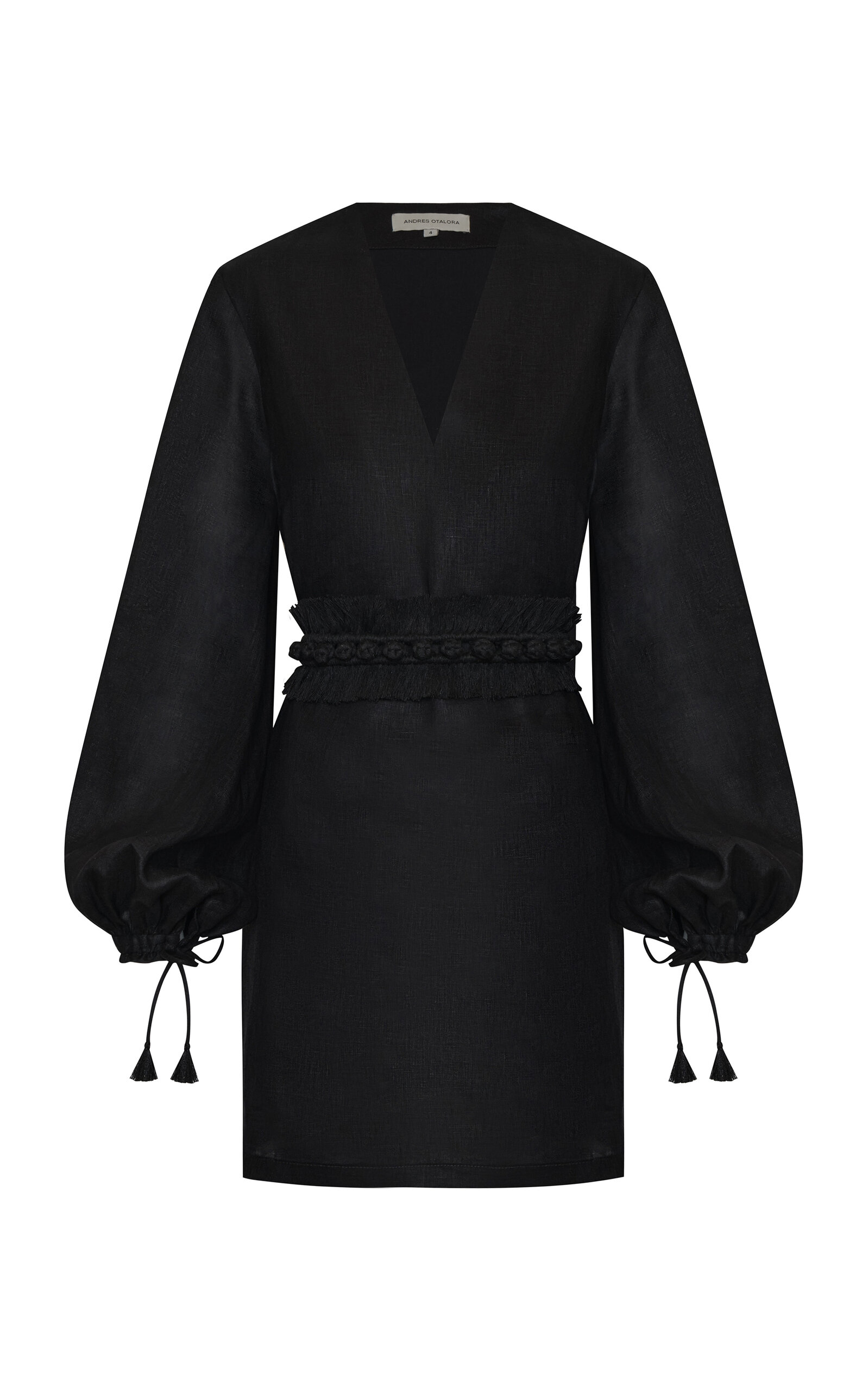 Andres Otalora Amarula Porfavor Belted Linen Mini Dress