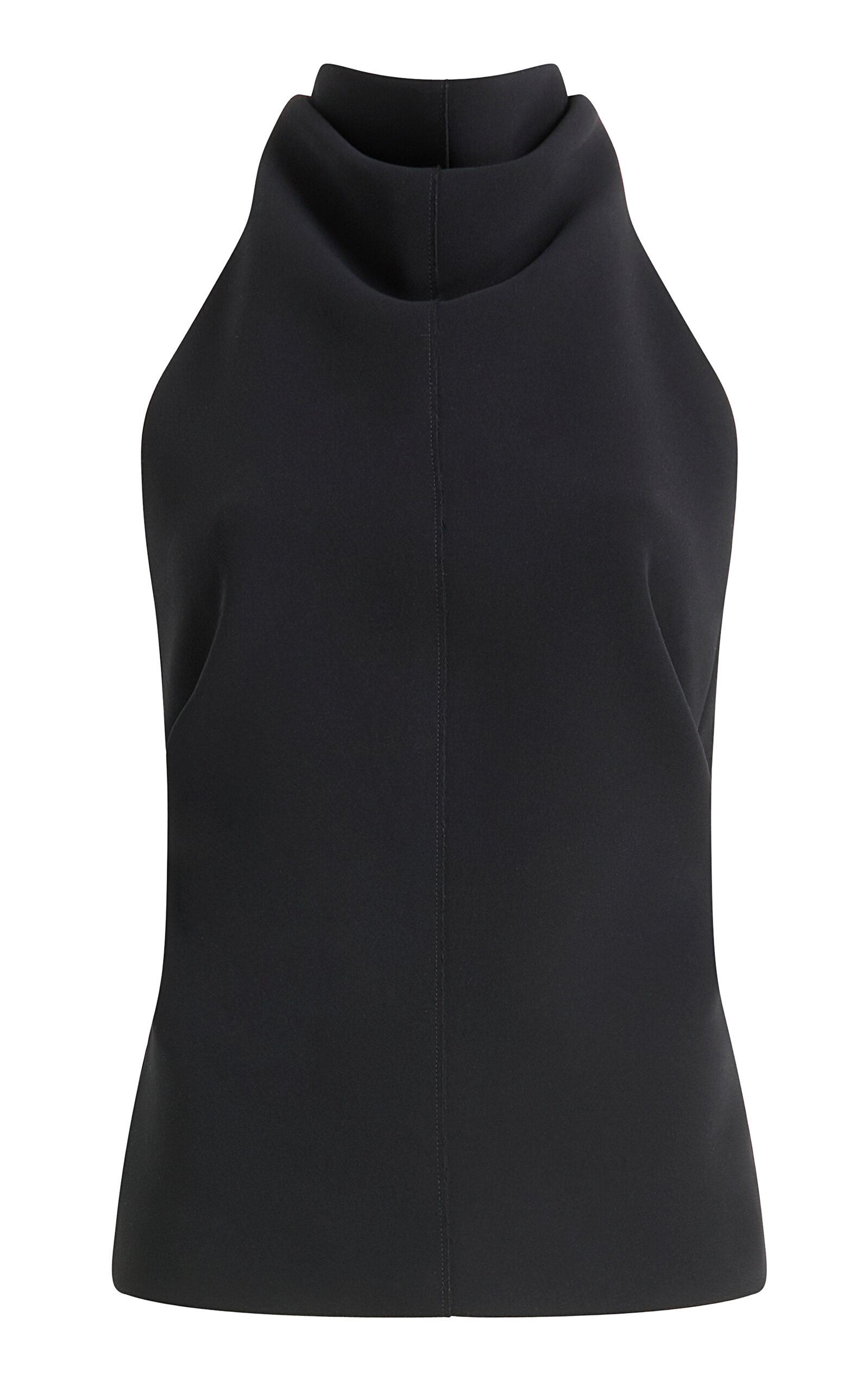 Khaite Rone High Collar Crepe Top