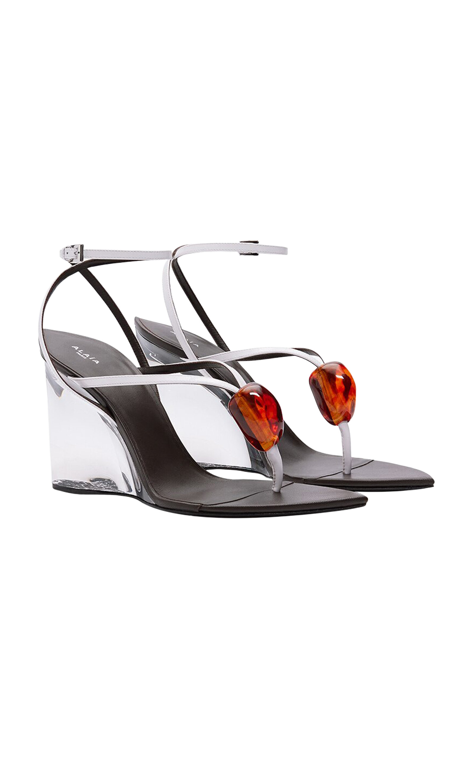 ALAÏA Invisible Thong Wedge Sandals | Thumbnail 4