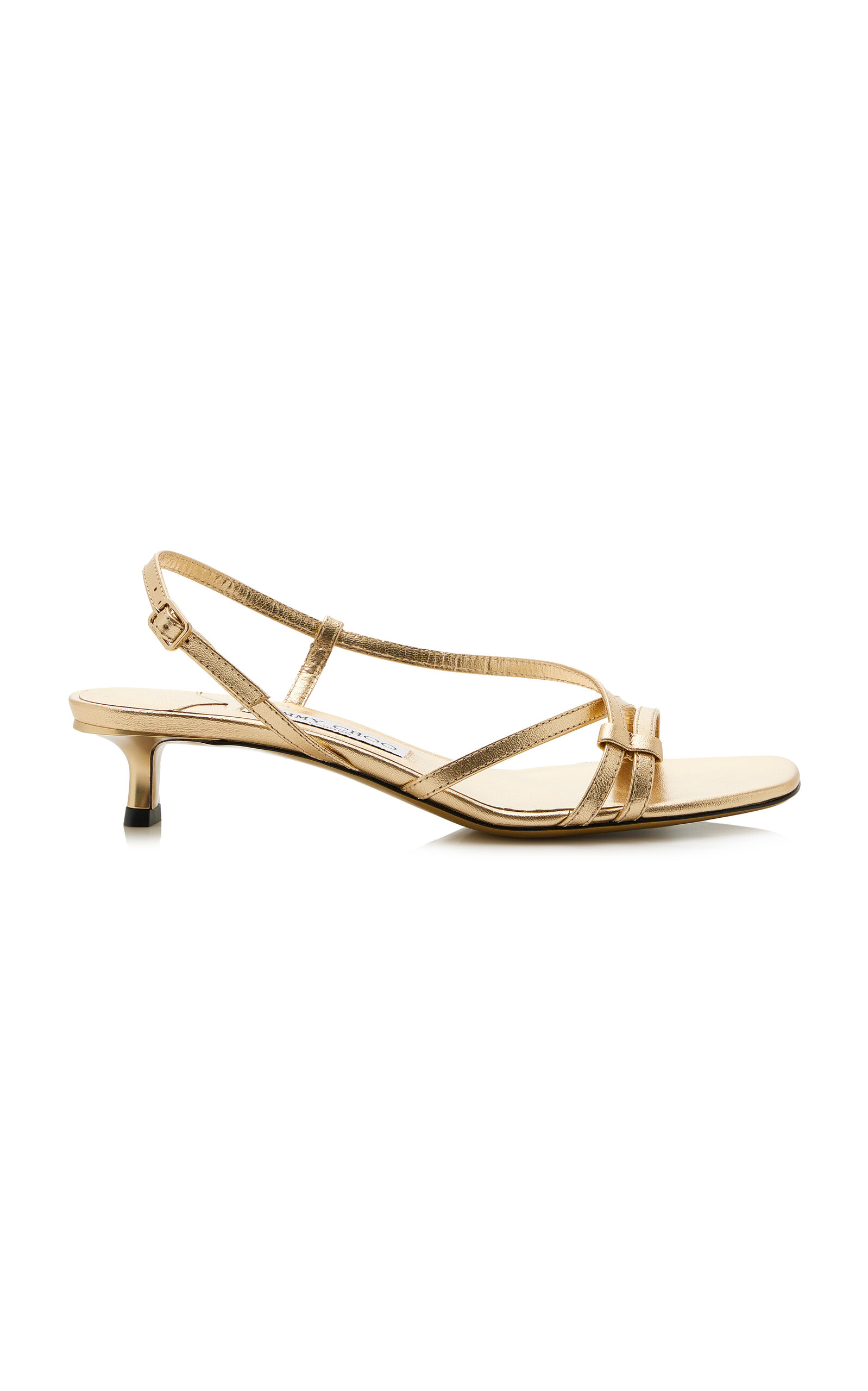 Jimmy Choo Farris Metallic Leather Sandals - Moda Operandi