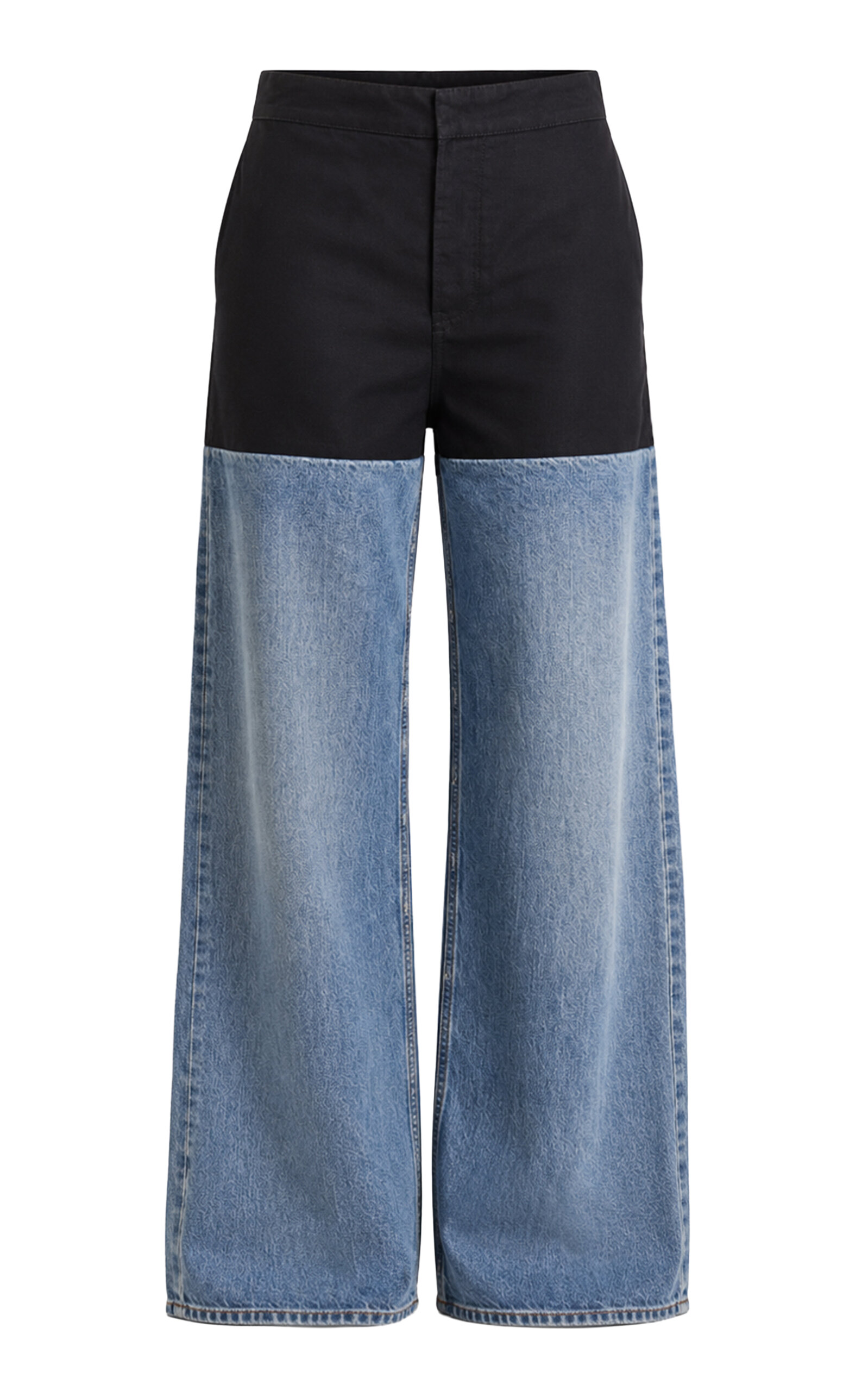 Alaïa Basque Hybrid Wide-leg Jeans In Multi