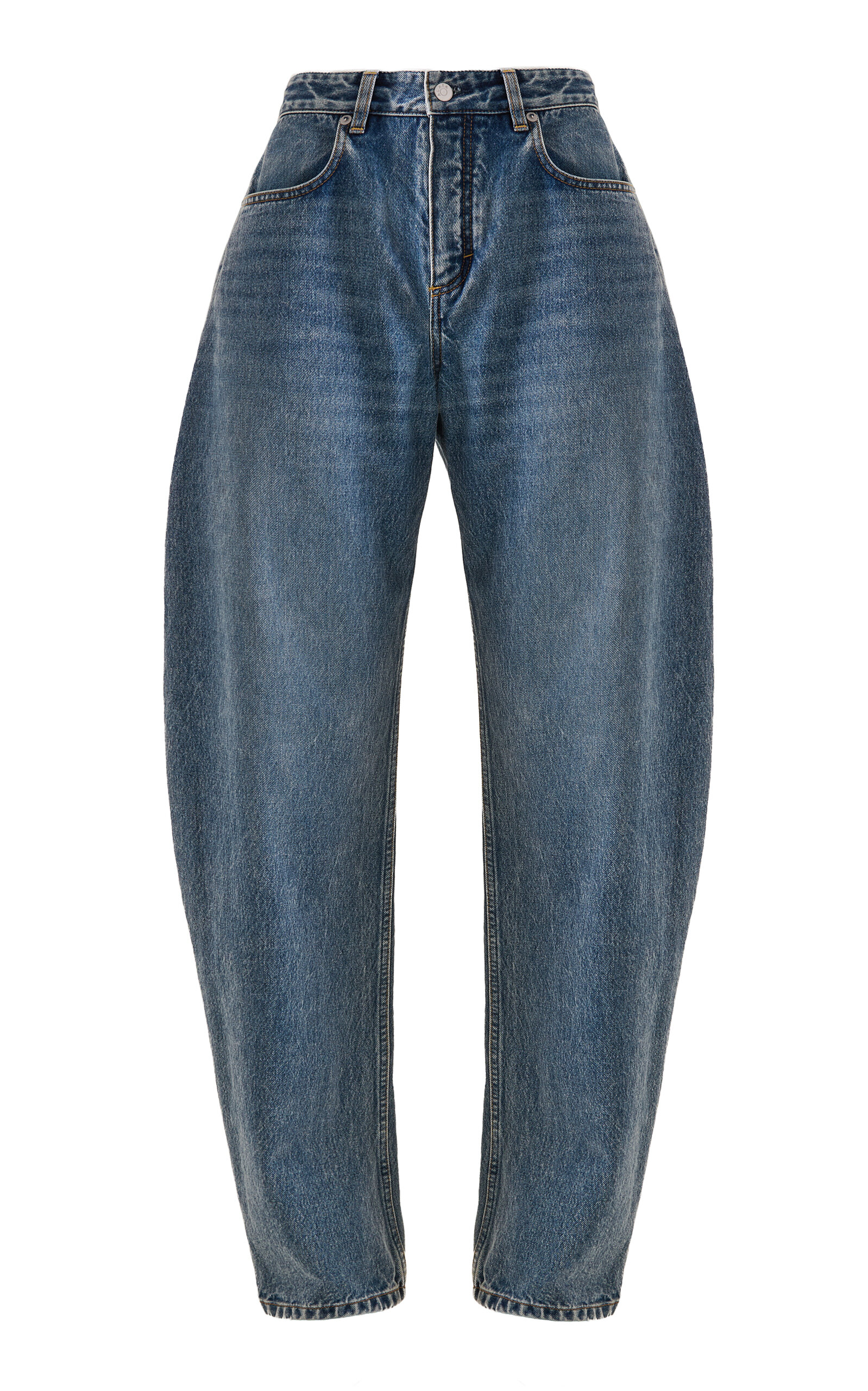 ALAÏA Round Mid-Rise Barrel-Leg Jeans