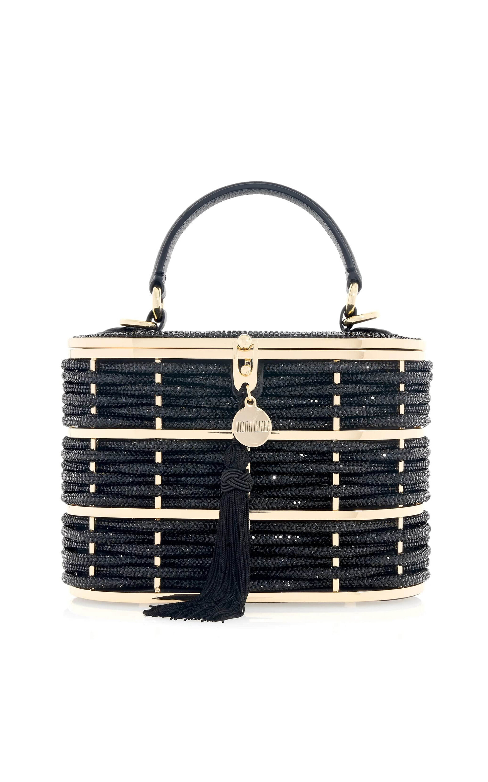 Judith Leiber Couture Willow Crystal Woven Top Handle Clutch