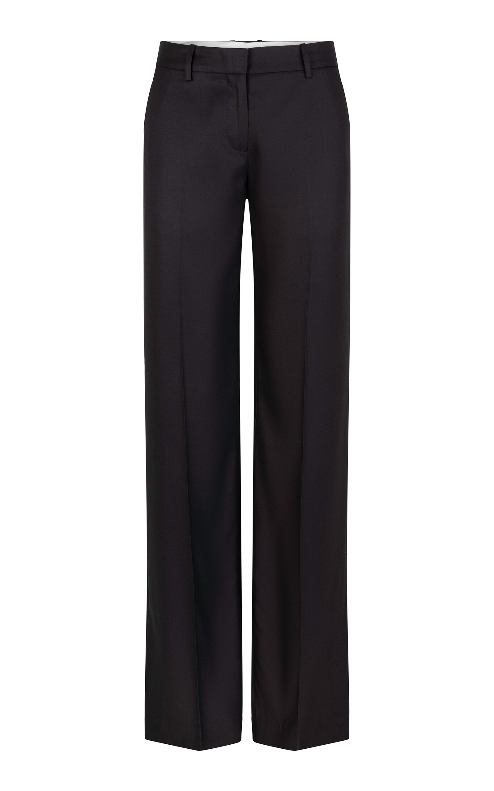 Heirlome Petula Mid-Rise Straight-Leg Silk Trouser