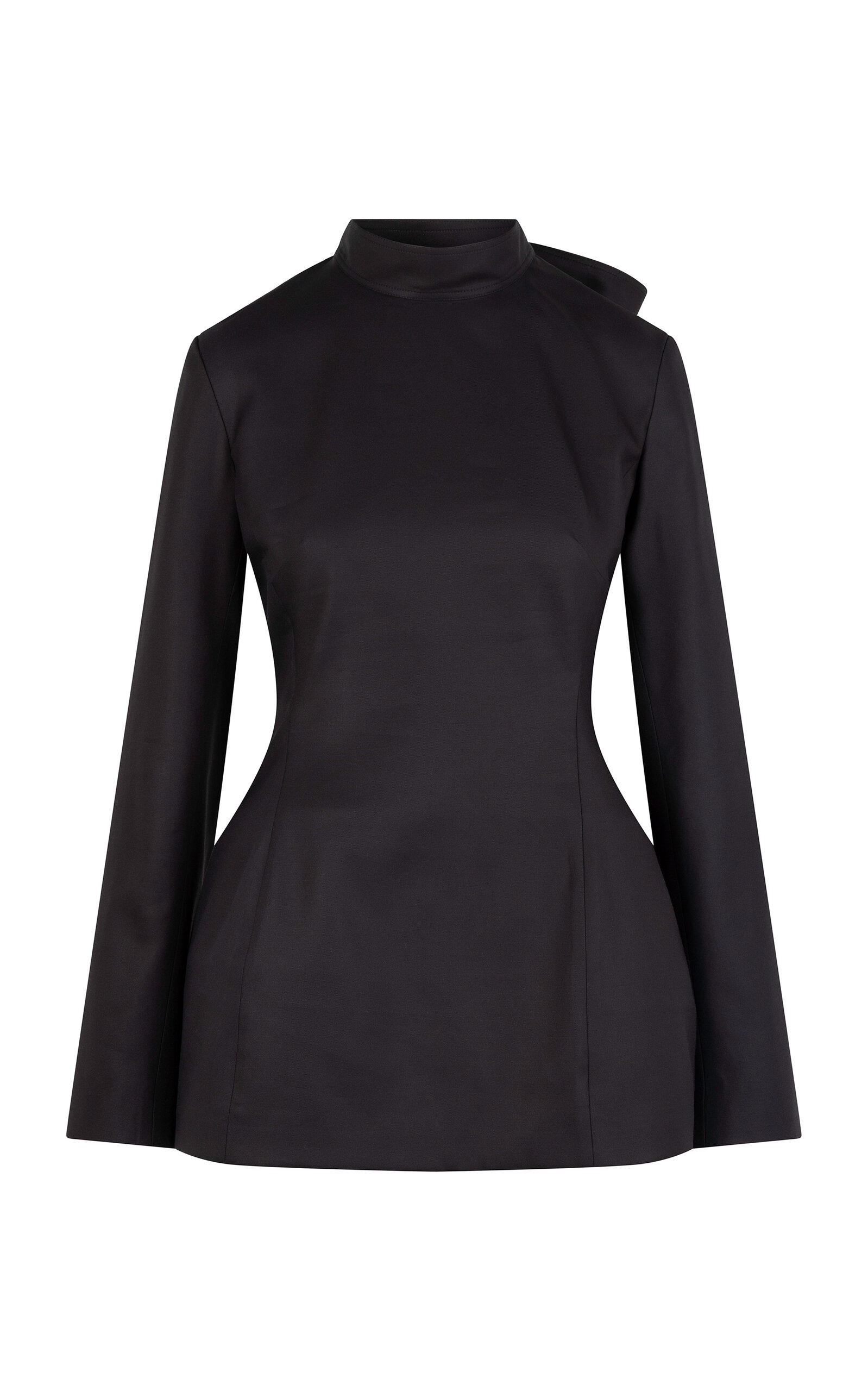 Heirlome Yasmin Mock Neck Long Sleeve Silk Top