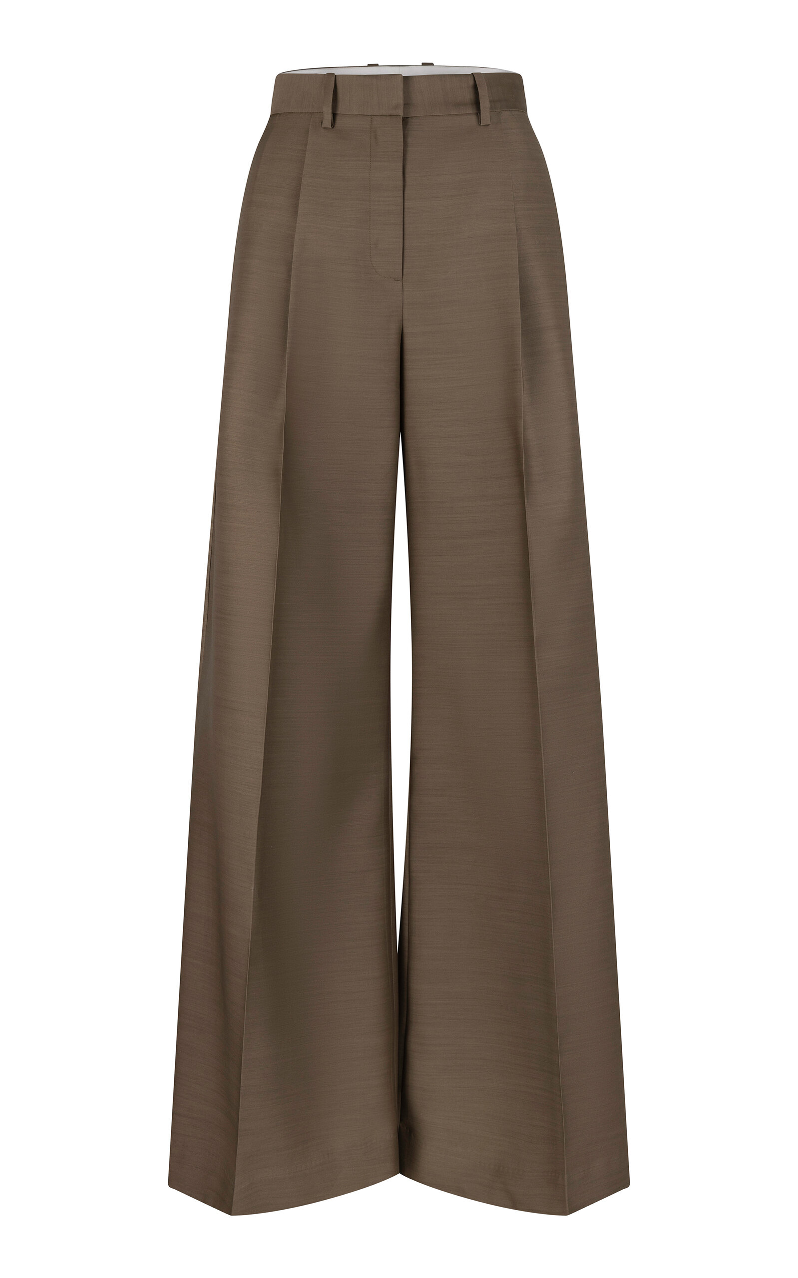 Heirlome Laurence Mid-Rise Wide-Leg Wool-Silk Trousers
