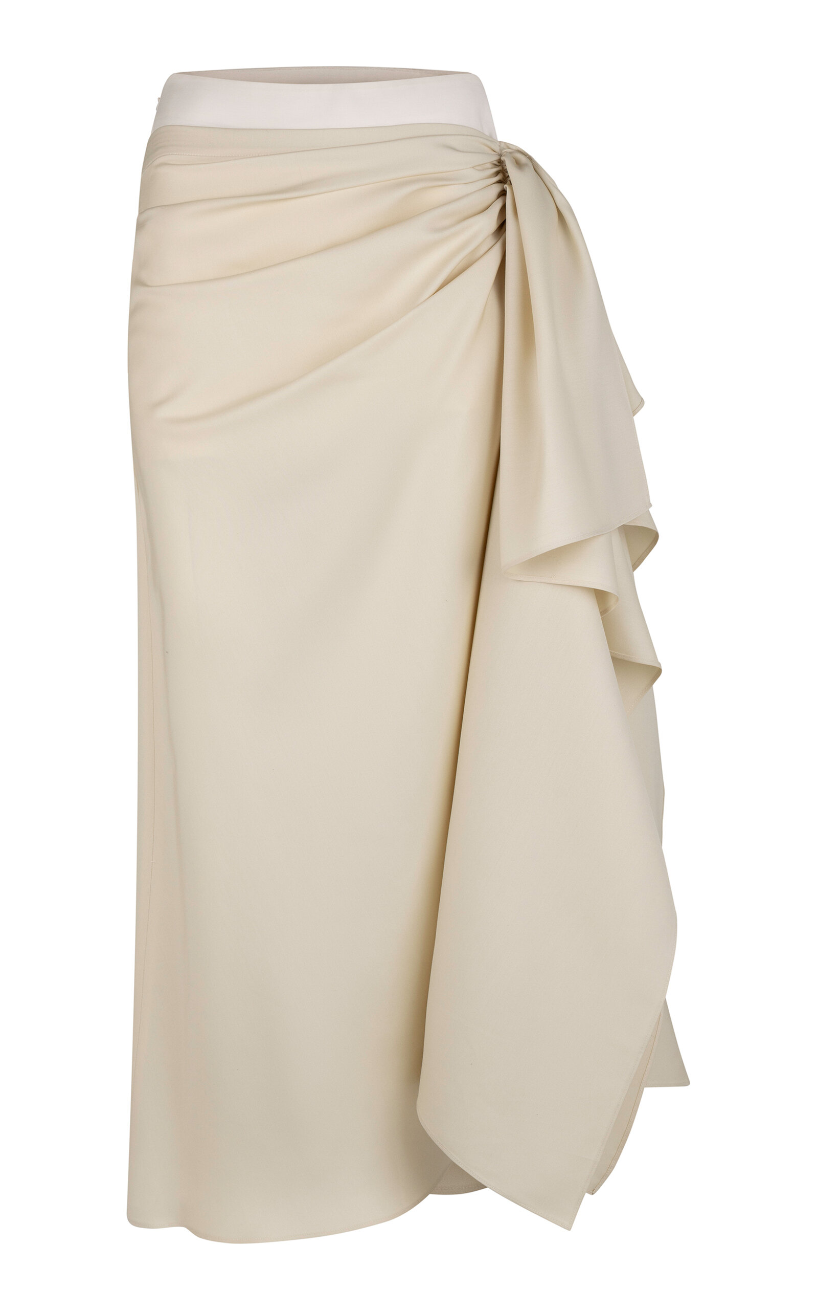 Heirlome Liliana Ruched Draped Silk Maxi Skirt