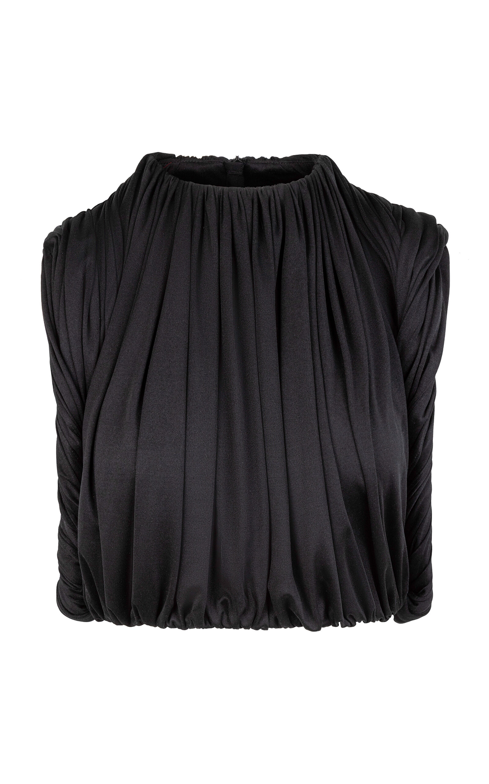 Heirlome Effie Draped Silk-Jersey Crop Top