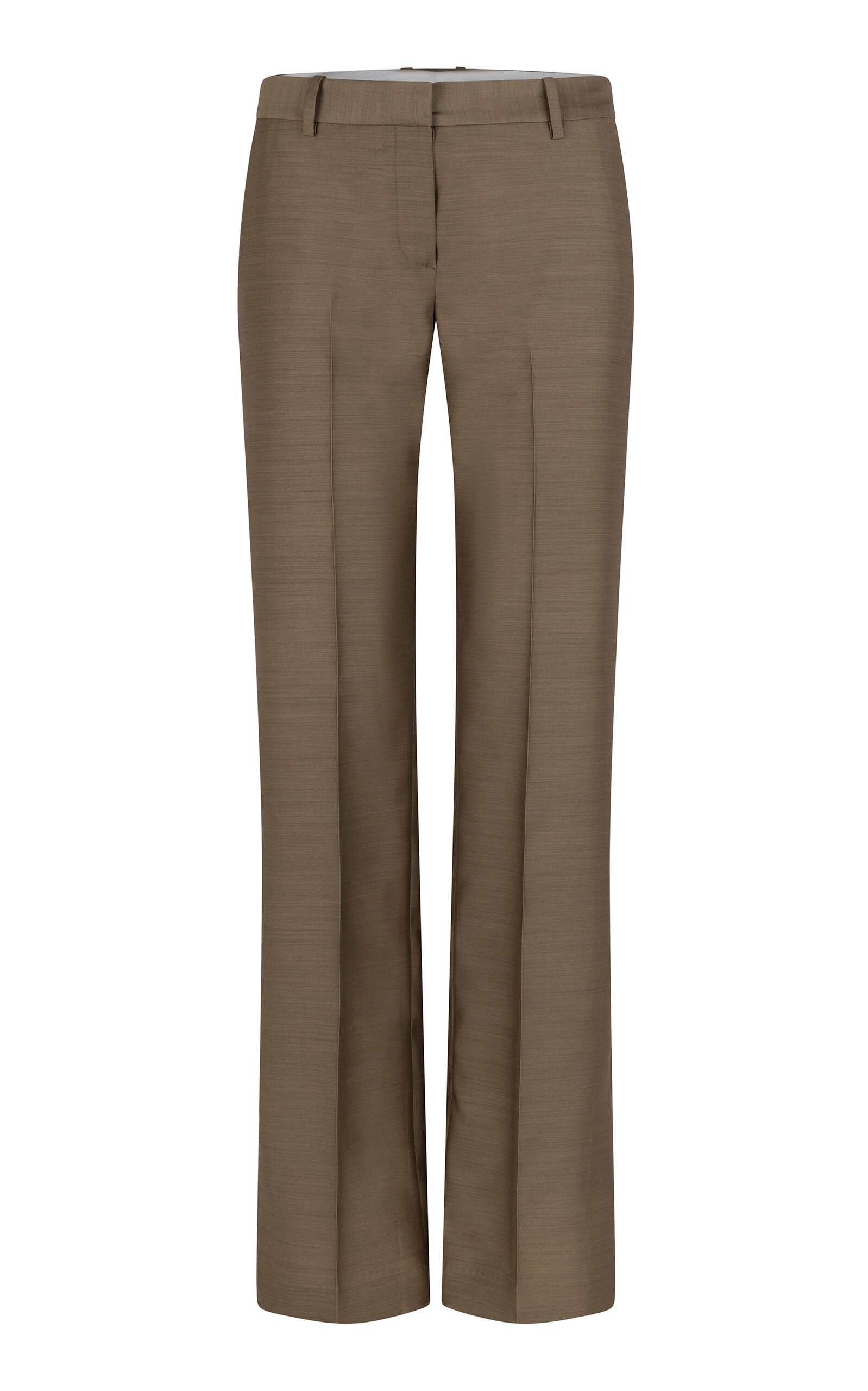 Heirlome Petula Mid-Rise Straight-Leg Silk Trouser