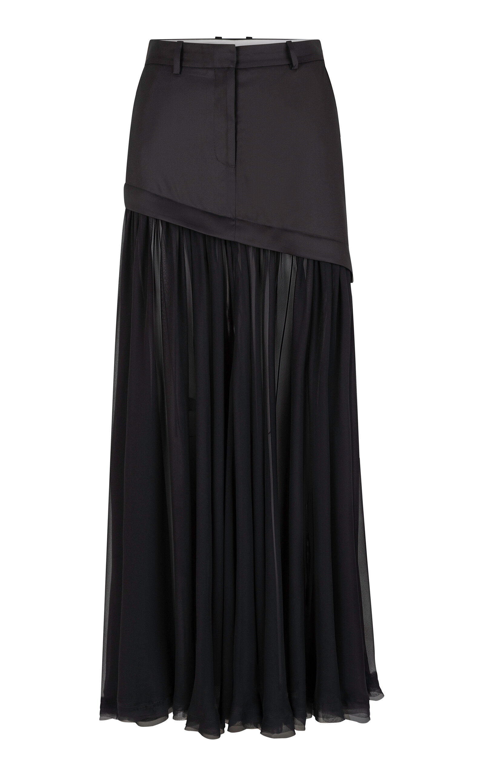Heirlome Angela Gathered Sheer Silk Maxi Skirt