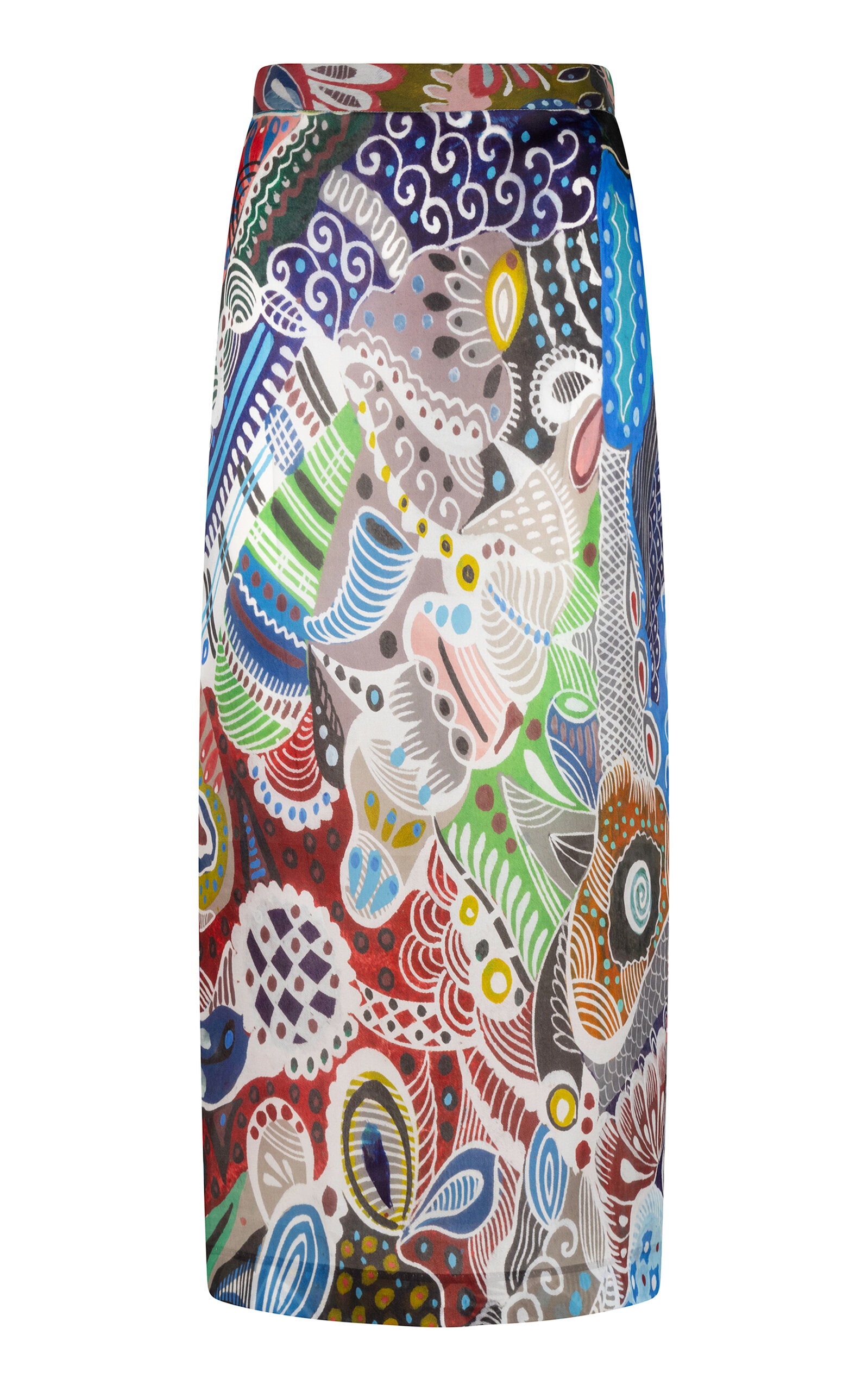 Heirlome Irene Patterned Silk Midi Skirt