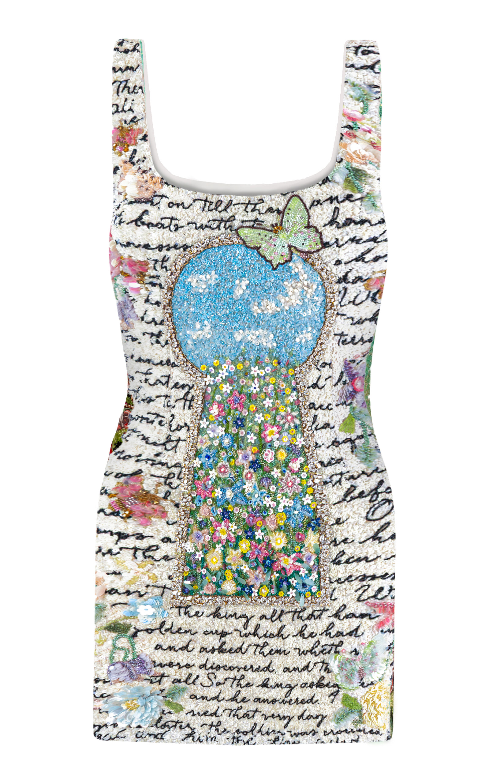 La Fuori Aurete Enchanted Garden Embroidered Tulle Mini Dress