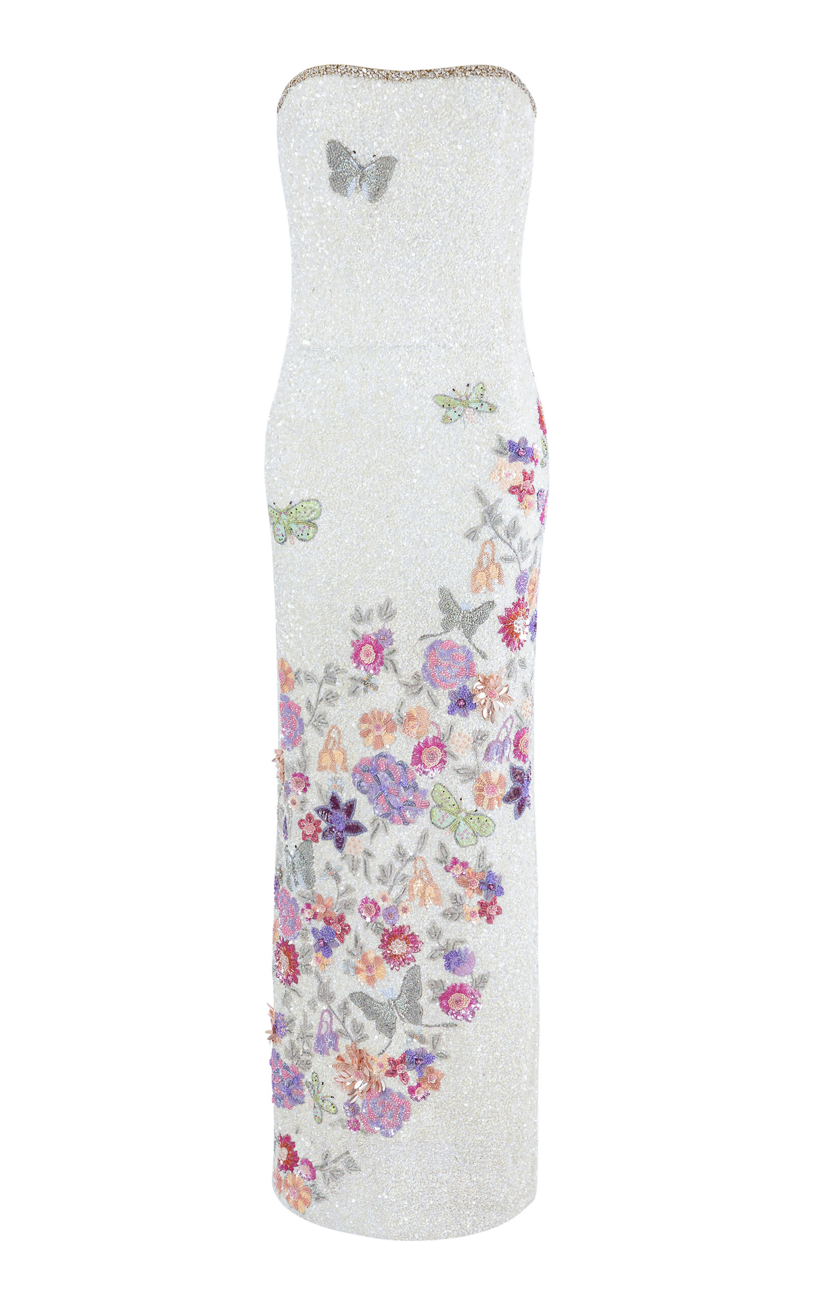 La Fuori Bianca Moonlight Floral Embellished Tulle Midi Dress | Thumbnail 7 La Fuori Bianca Moonlight Floral Embellished Tulle Midi Dress | Thumbnail 7