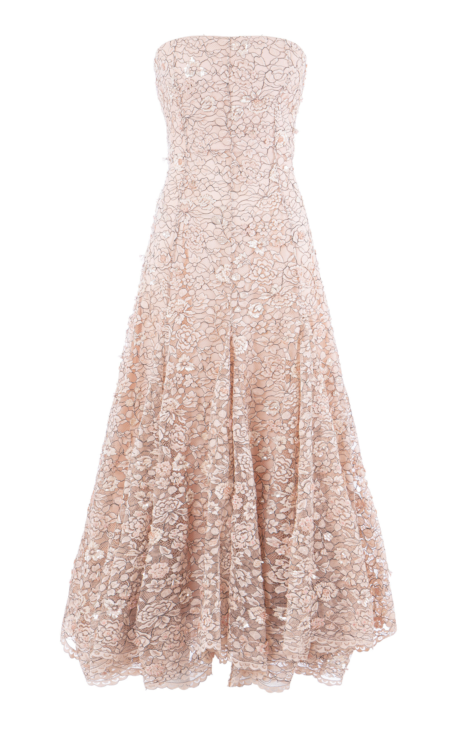 La Fuori Ballet Rose Embellished Lace Midi Dress