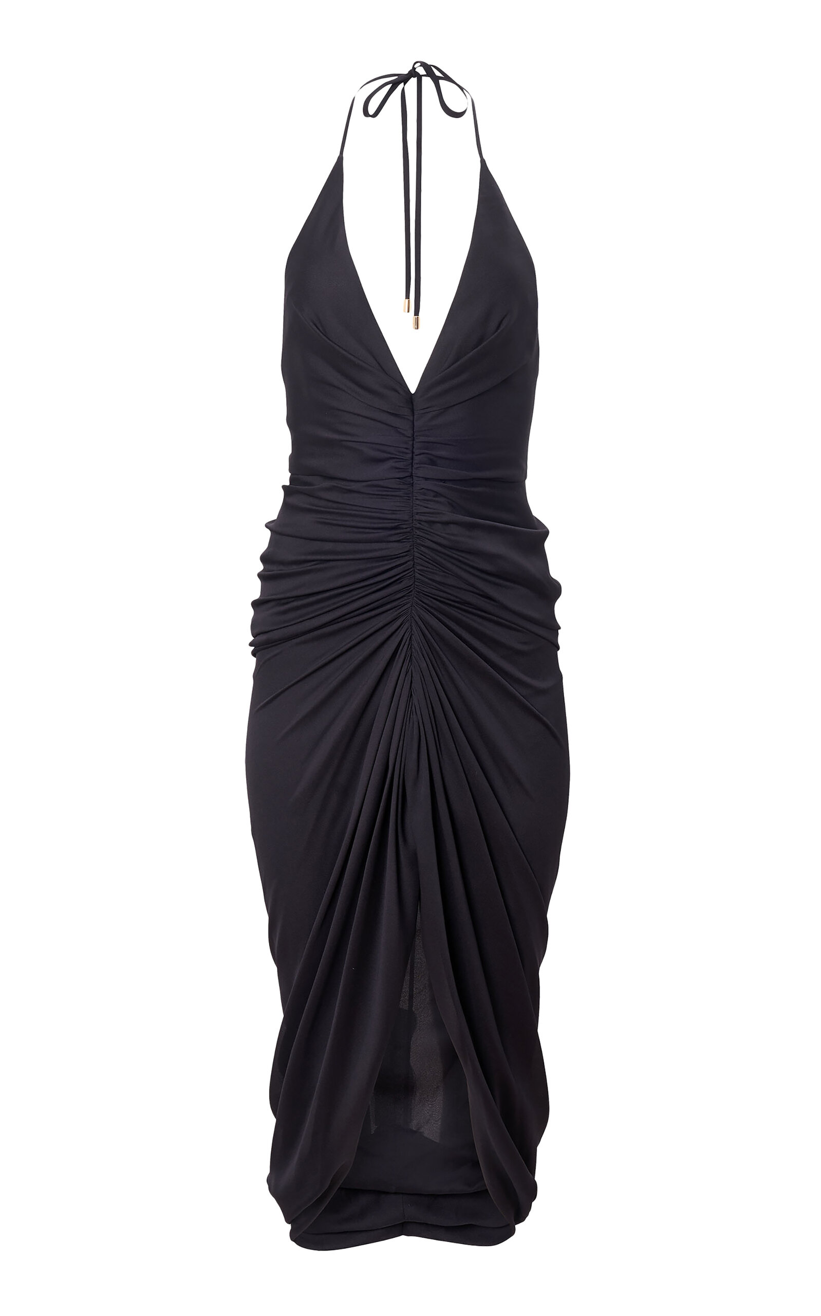 Carolina Herrera Draped Silk-Chiffon Midi Dress