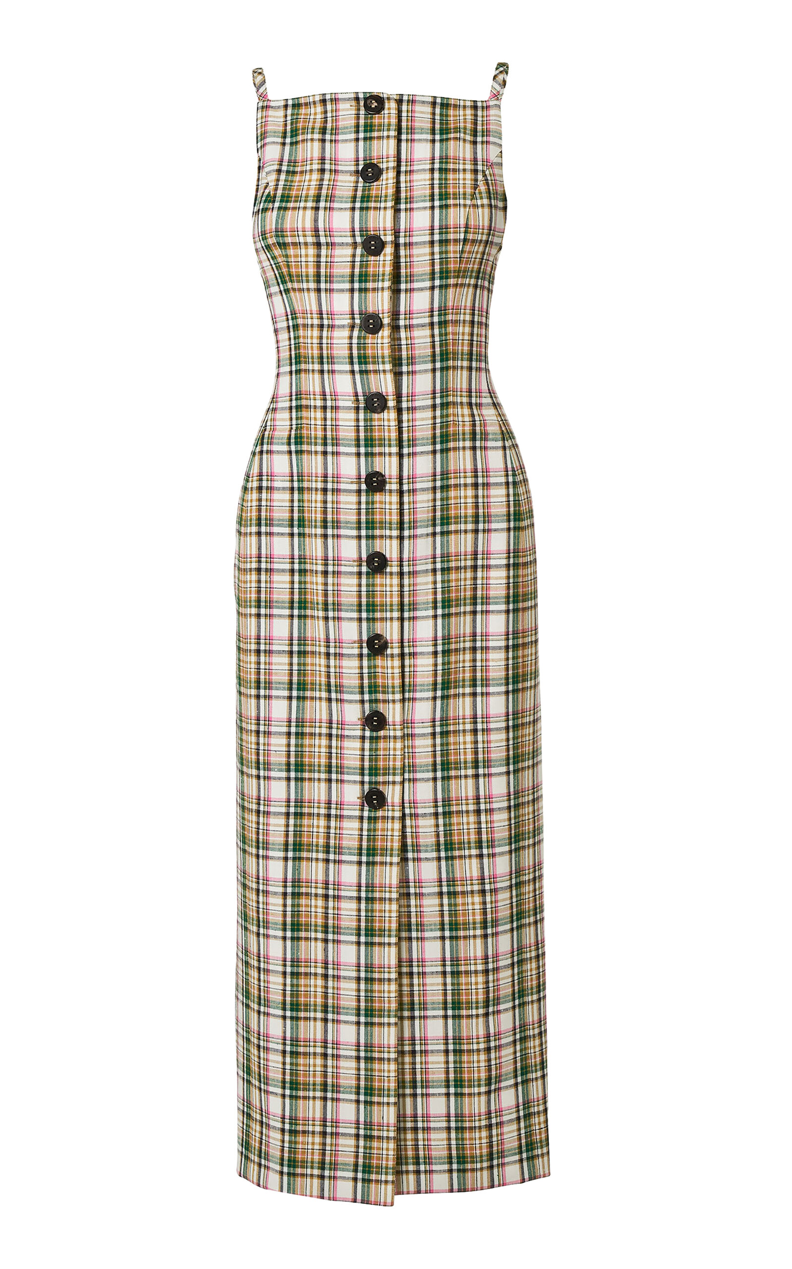 Carolina Herrera Check Plaid Tailoring Midi Pencil Dress