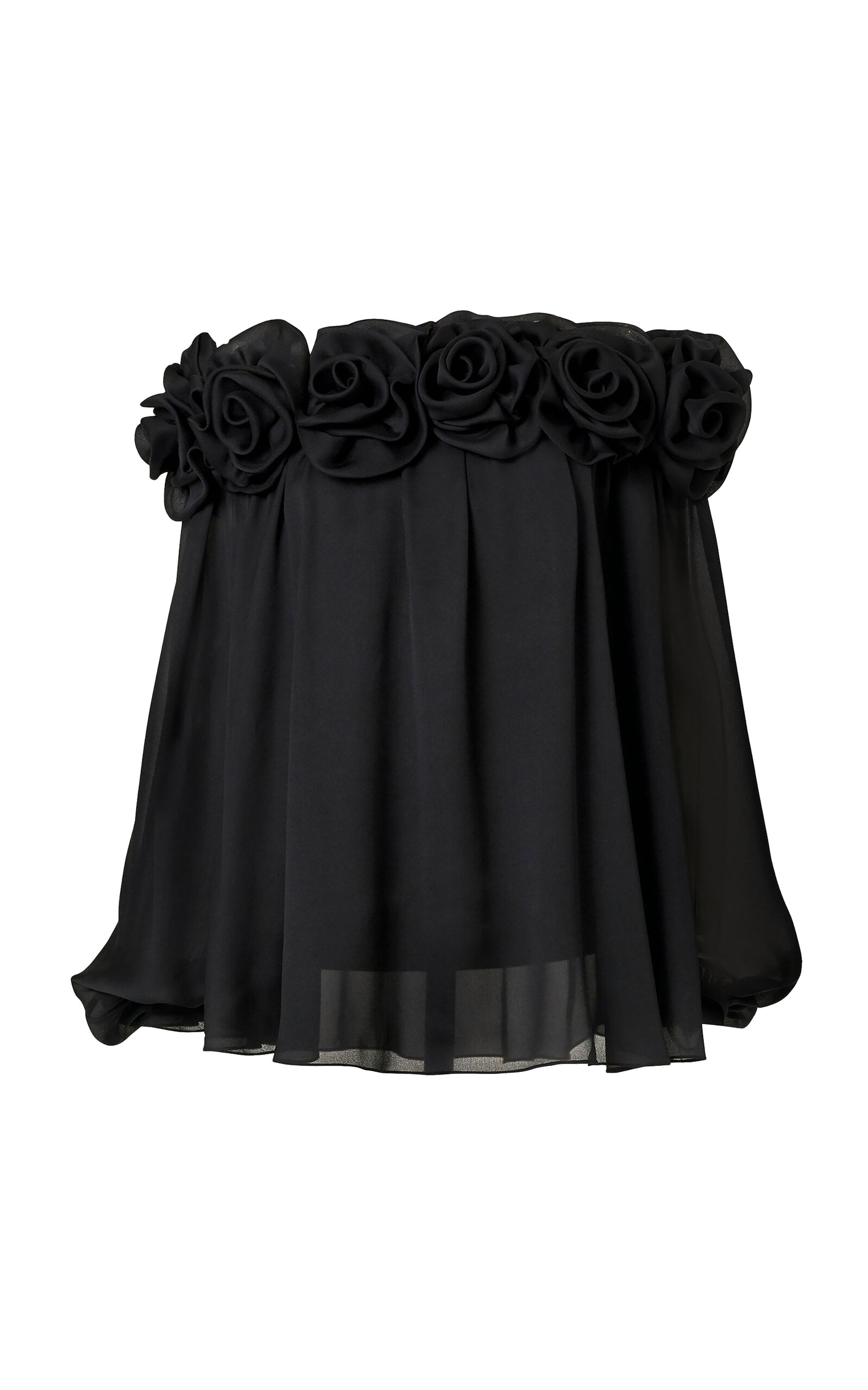 Carolina Herrera - Off-The-Shoulder Silk-Chiffon Top - Black - US 8 - Moda Operandi