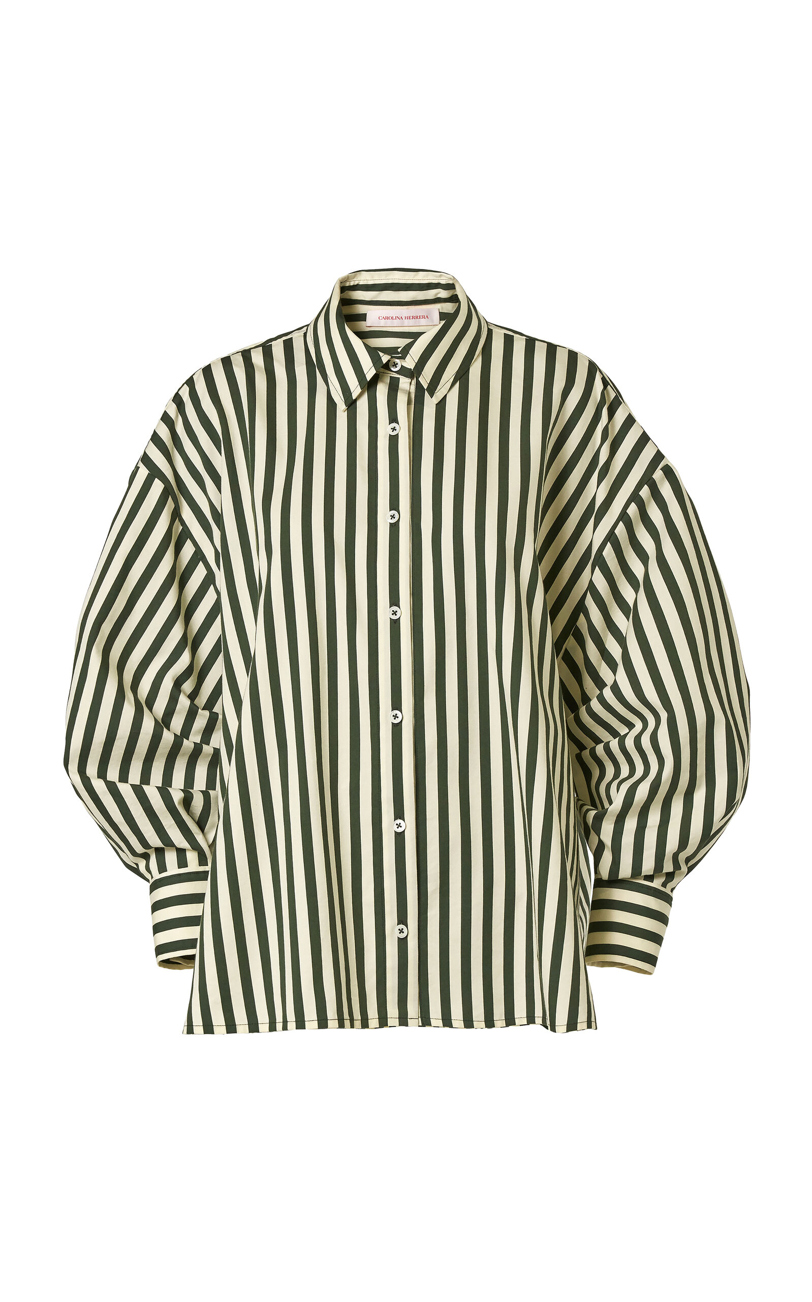 Carolina Herrera Relaxed Cotton-Blend Stripe Button-Up Shirt