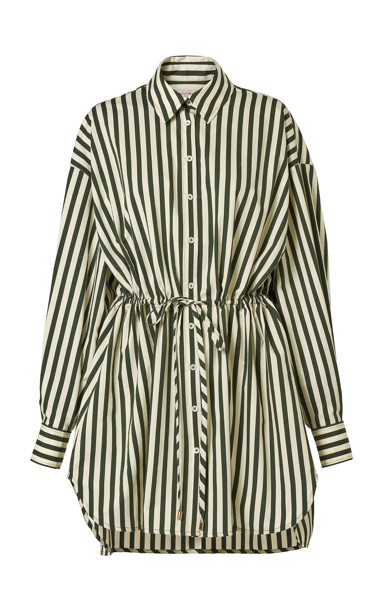 Carolina Herrera - Striped Cotton-Blend Mini Shirt Dress - Stripe - US 8 - Moda Operandi