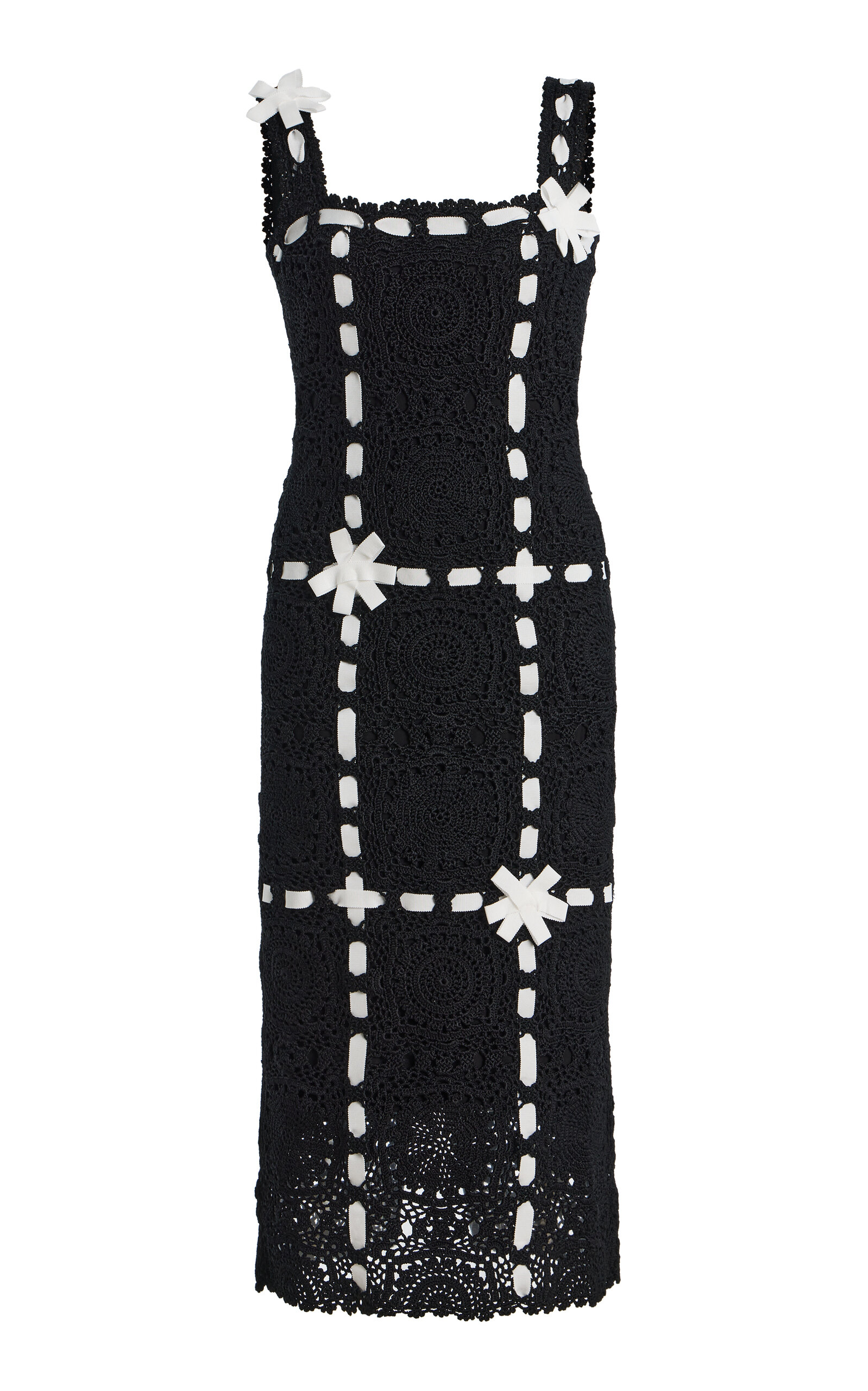 Carolina Herrera - Hand-Crocheted Midi Dress - Black - S - Moda Operandi