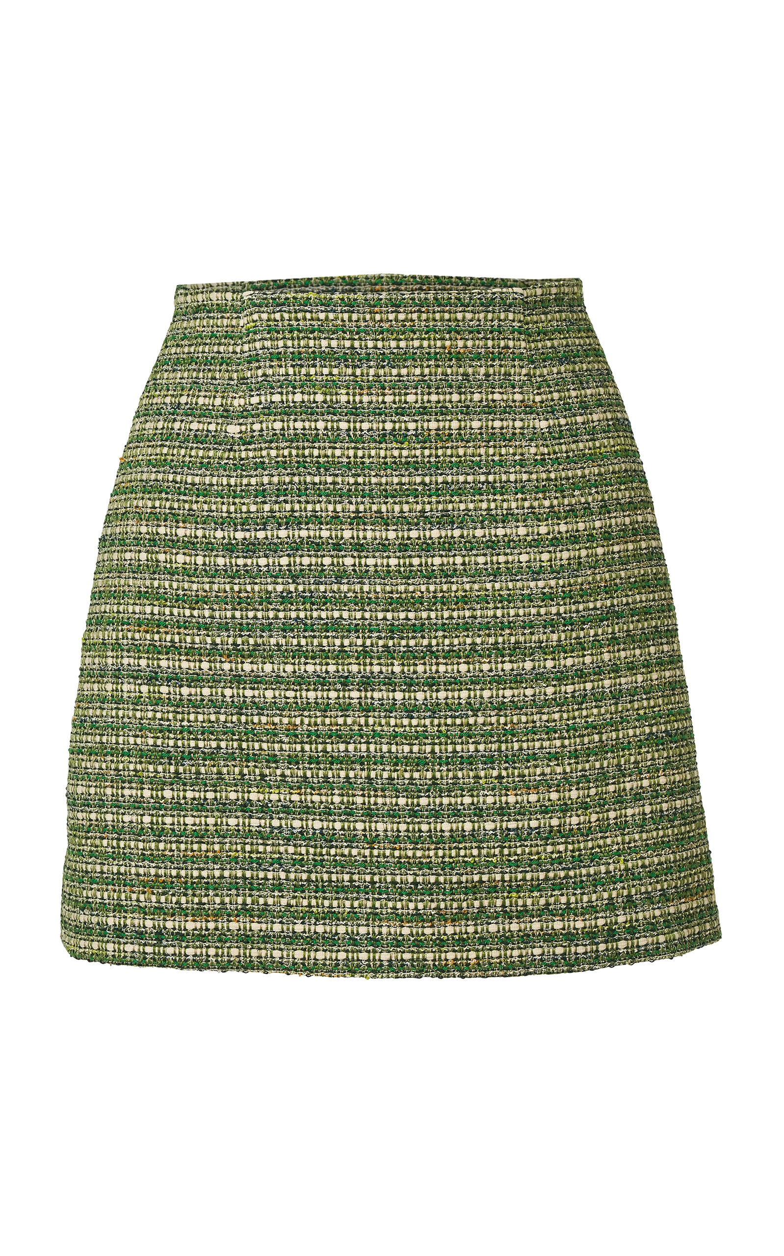Carolina Herrera - High-Rise Cotton-Blend Tweed Mini Skirt - Green - US 4 - Moda Operandi