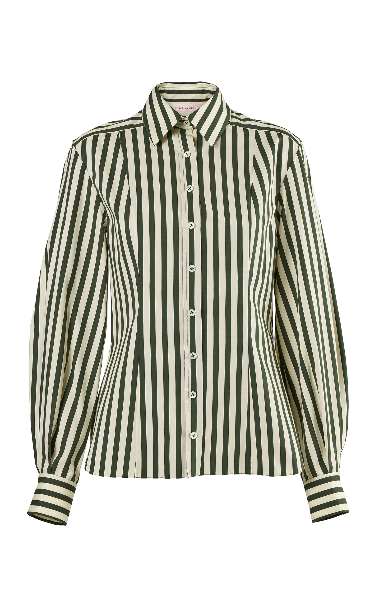 Carolina Herrera - Cotton-Blend Stripe Button-Down Shirt - Stripe - US 16 - Moda Operandi