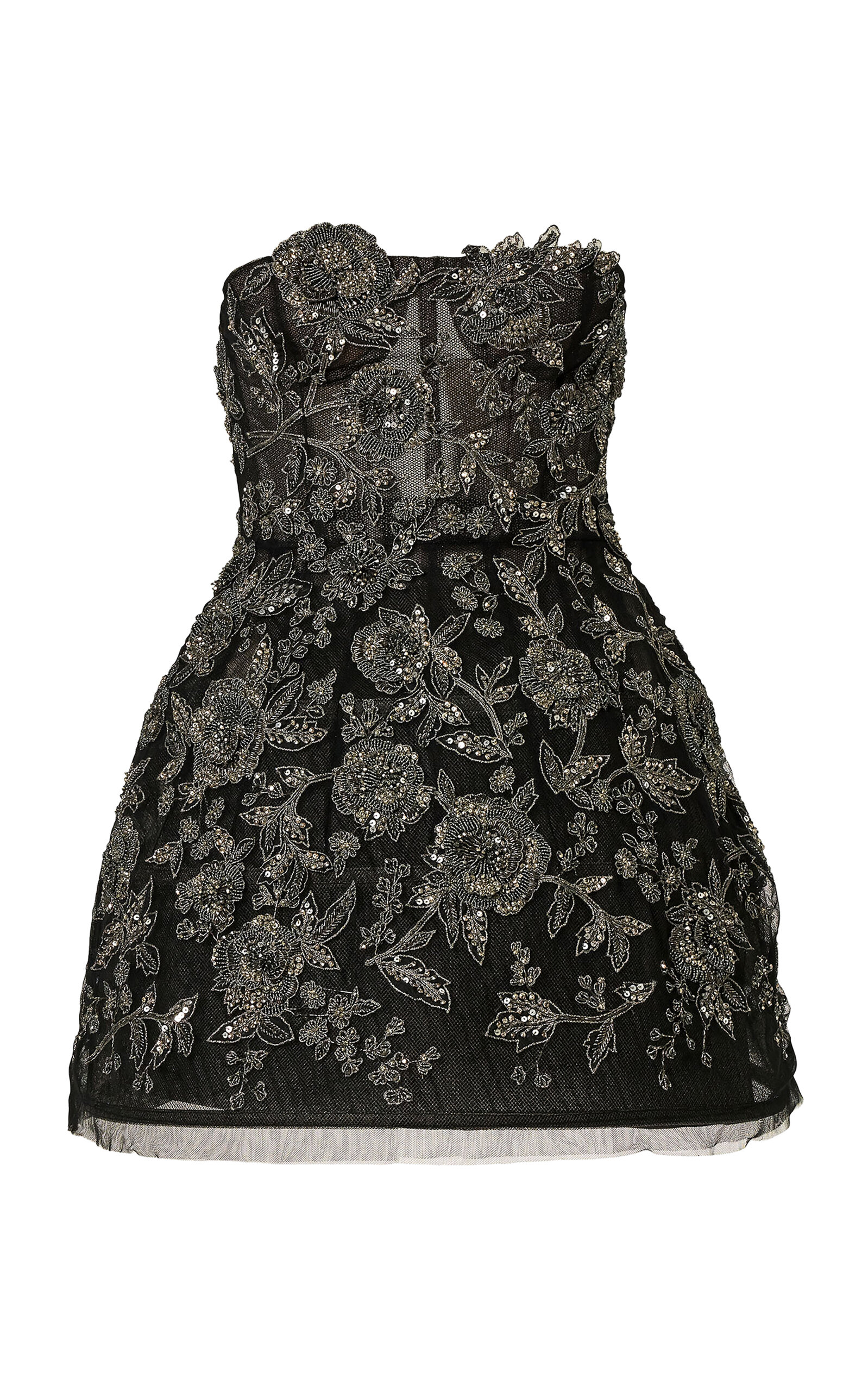 Carolina Herrera Embellished Tulle Mini Dress