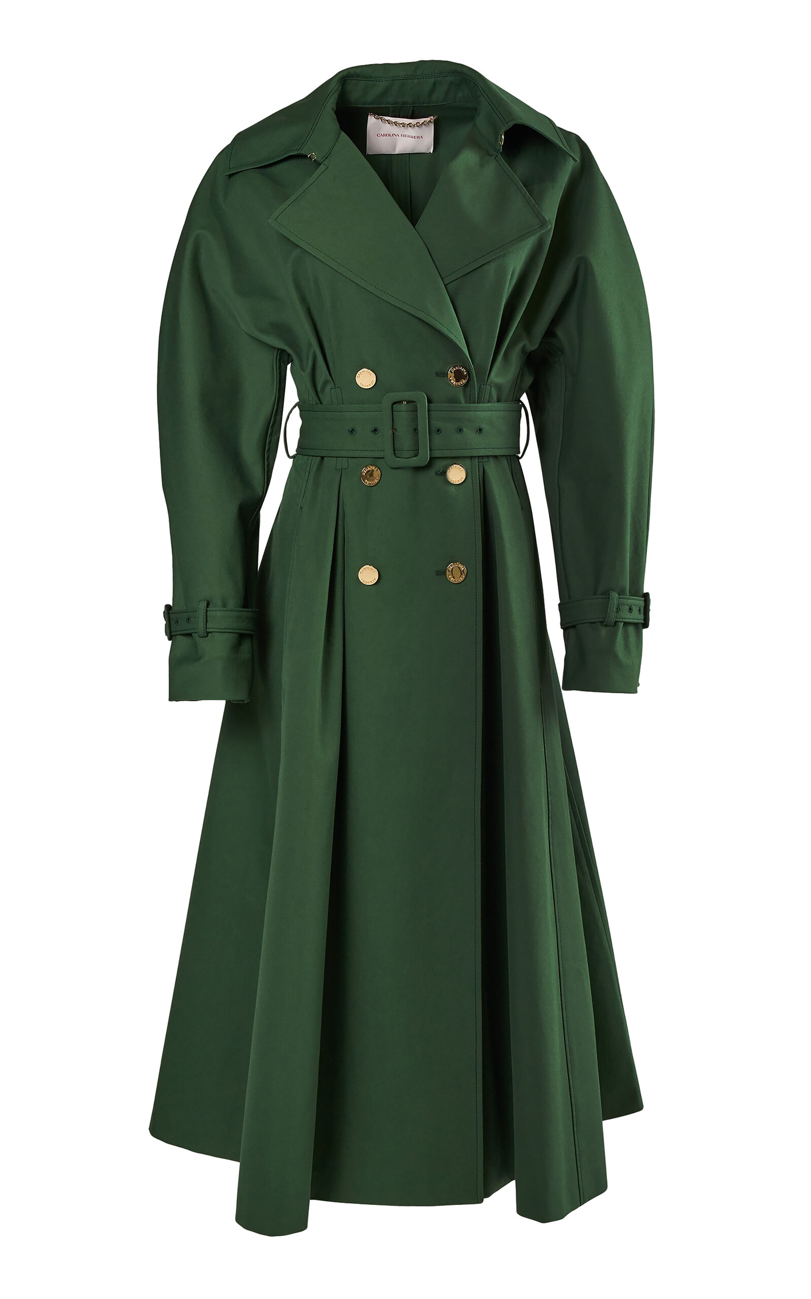 Carolina Herrera Belted Cotton-Twill Trench Coat