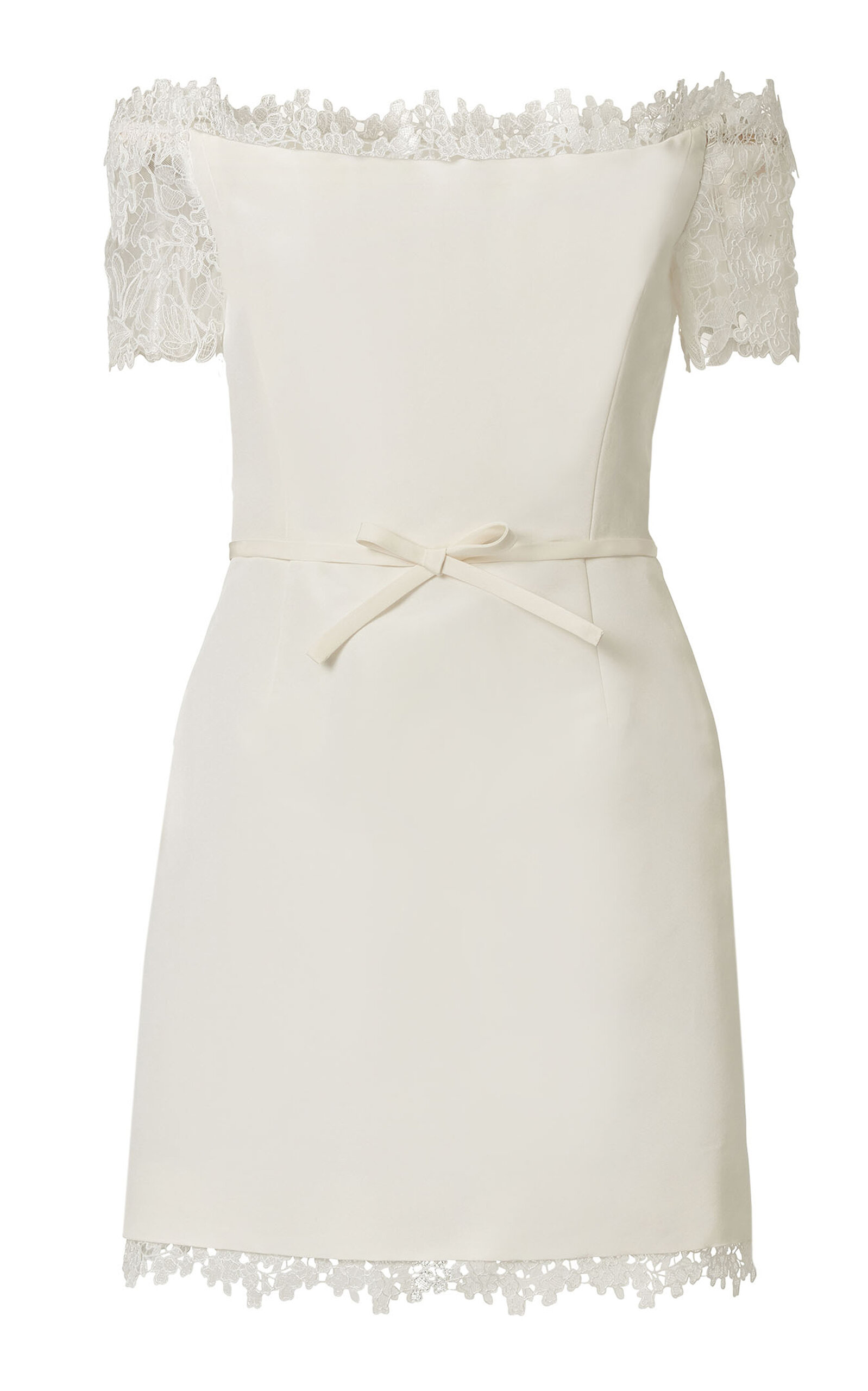 Carolina Herrera Lace-Trimmed Silk-Faille Mini Dress