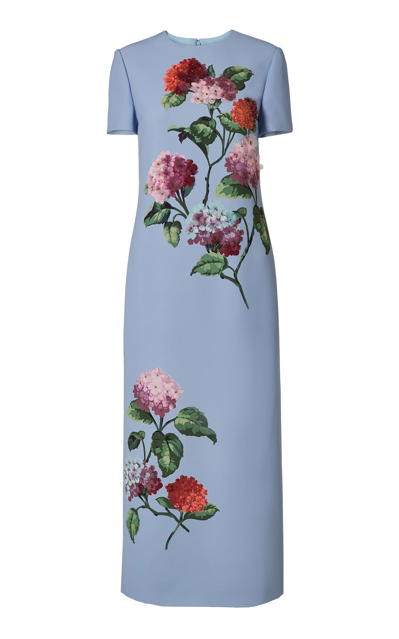 Carolina Herrera Hydrangea-Printed Stretch Midi Dress