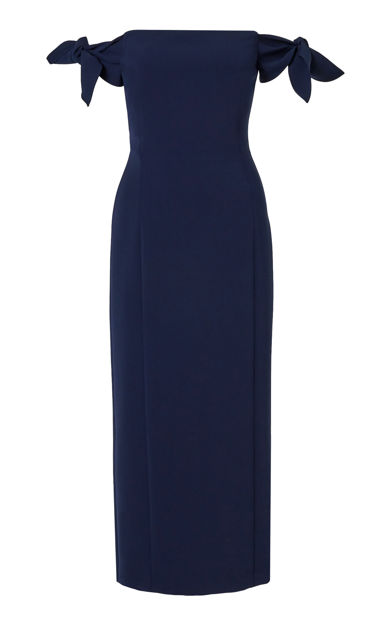 Carolina Herrera Off-The-Shoulder Stretch Fluid Crepe Midi Dress