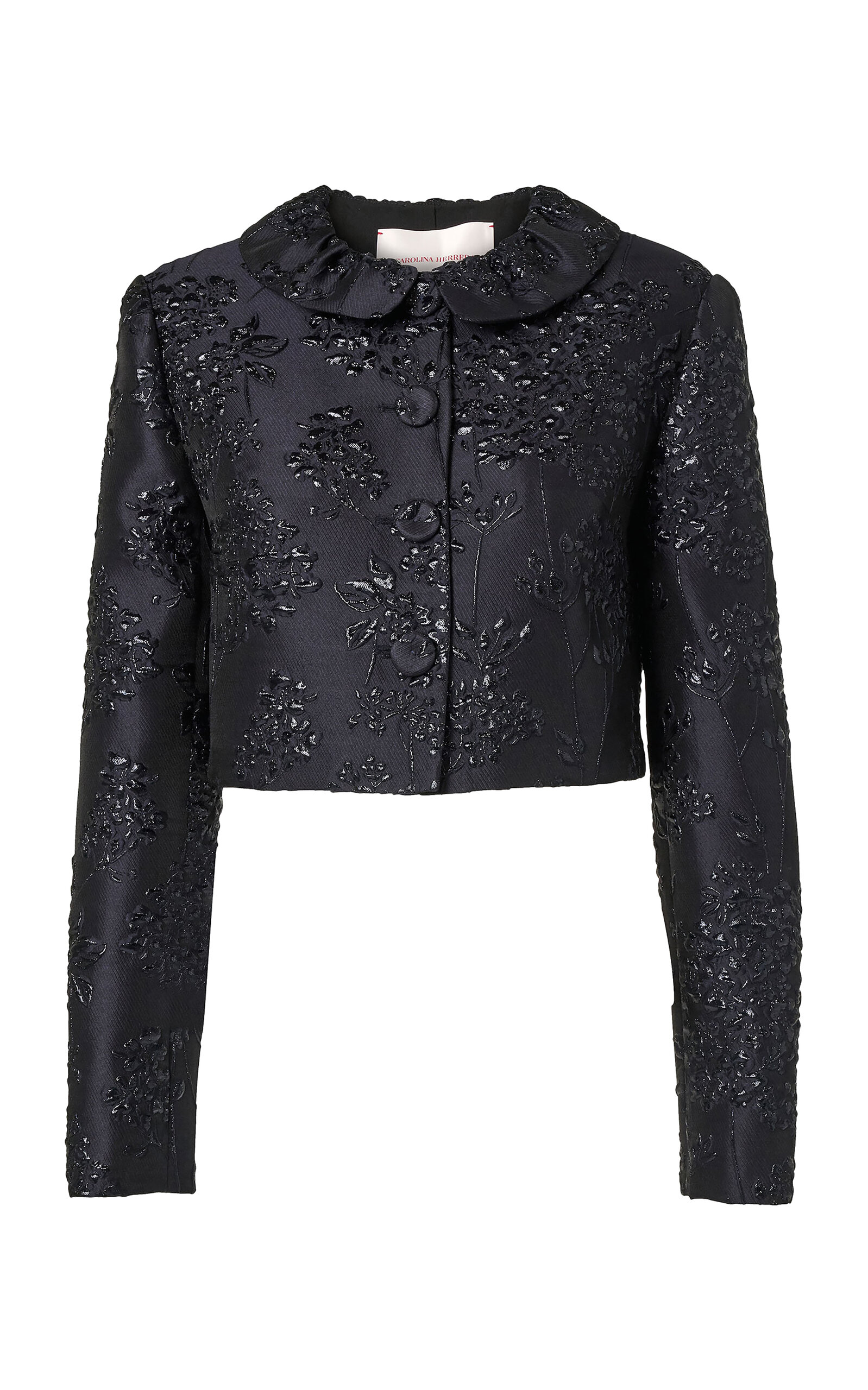 Carolina Herrera Cropped Floral Bouquet Lurex Jacket