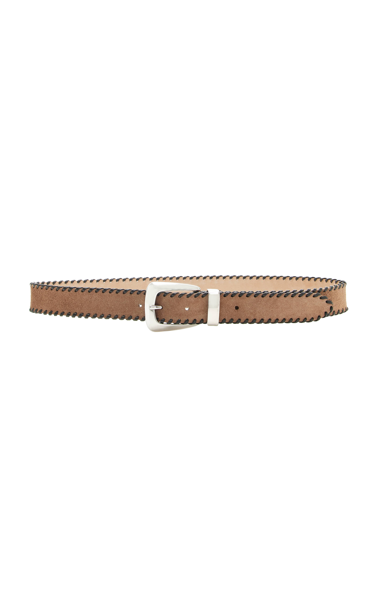 Khaite Benny Whipstitch Suede Belt - Moda Operandi