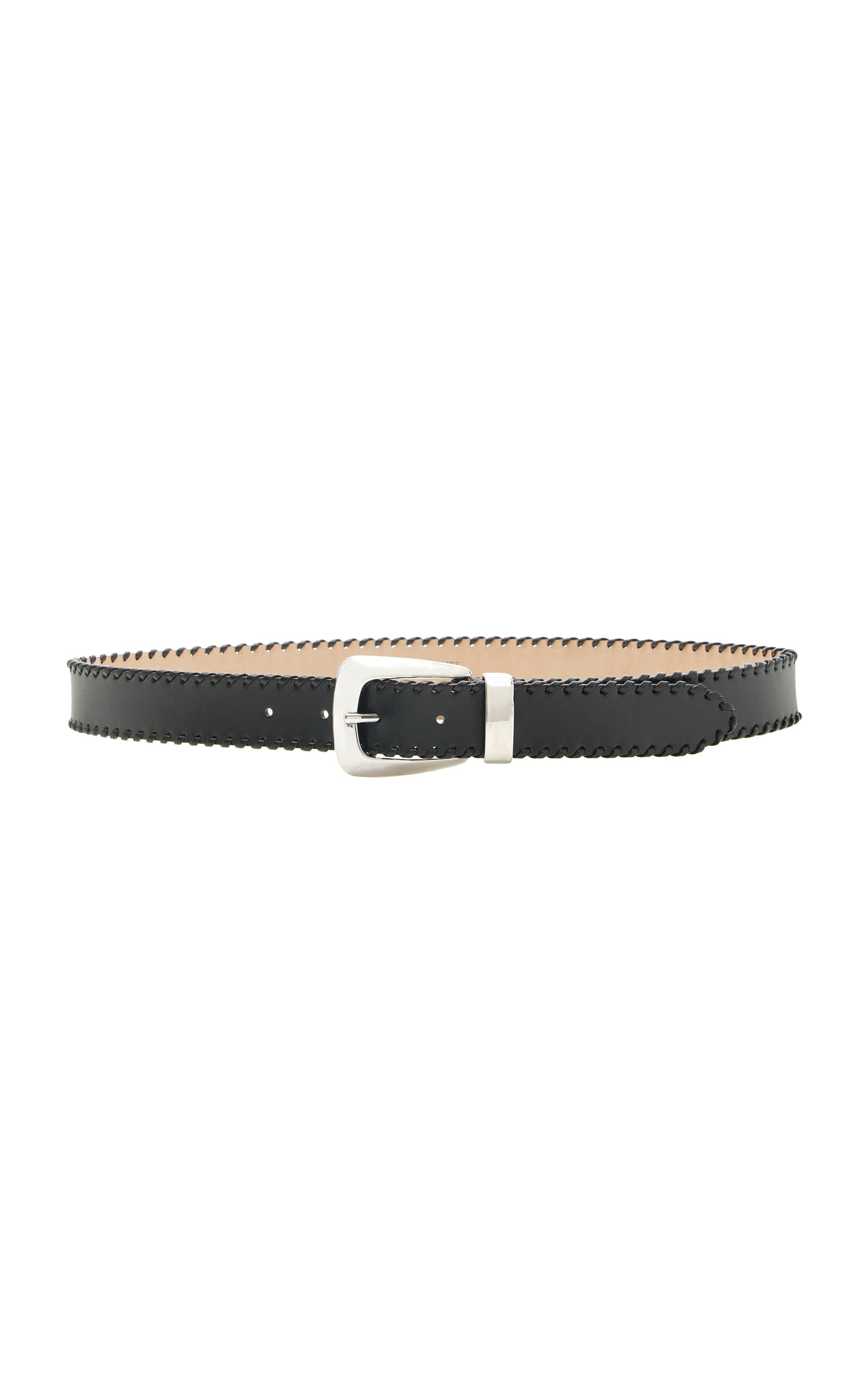 Khaite Benny Whipstitch Leather Belt