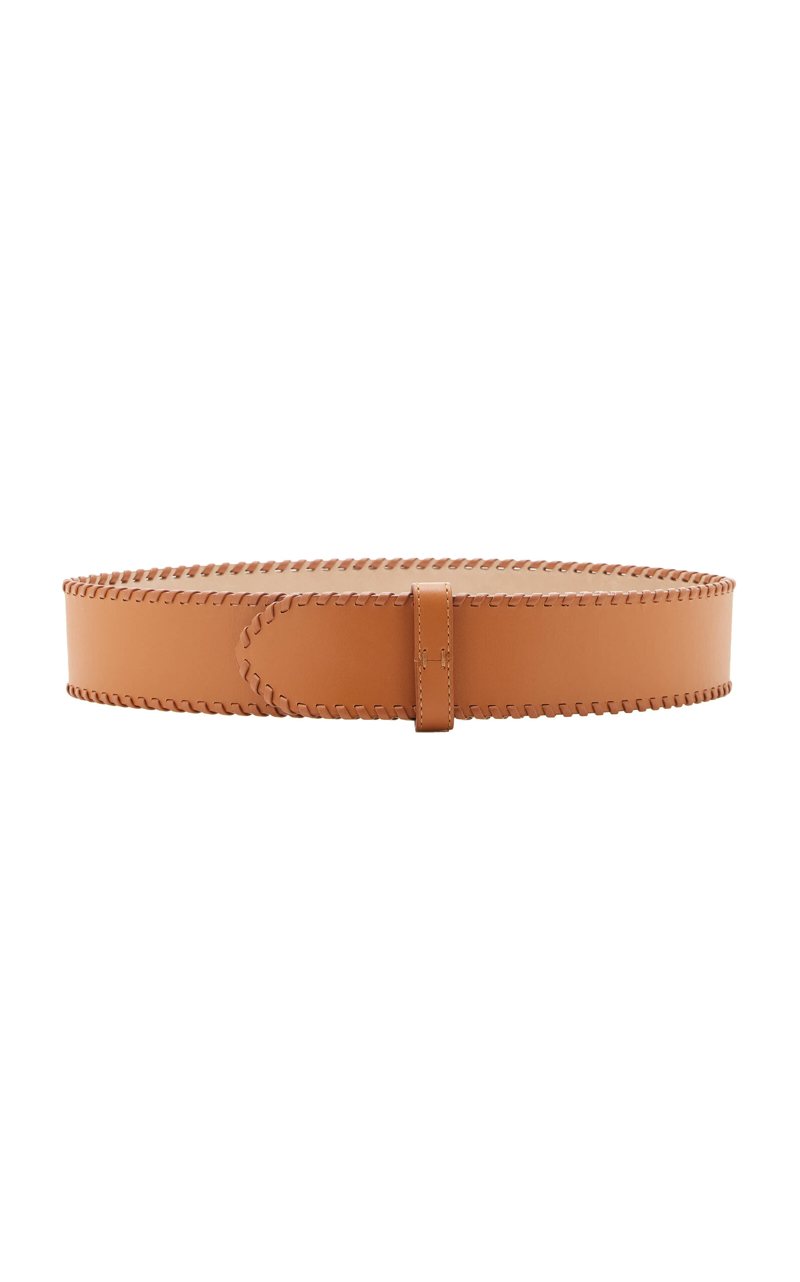 Khaite Theo Whipstitch Leather Belt