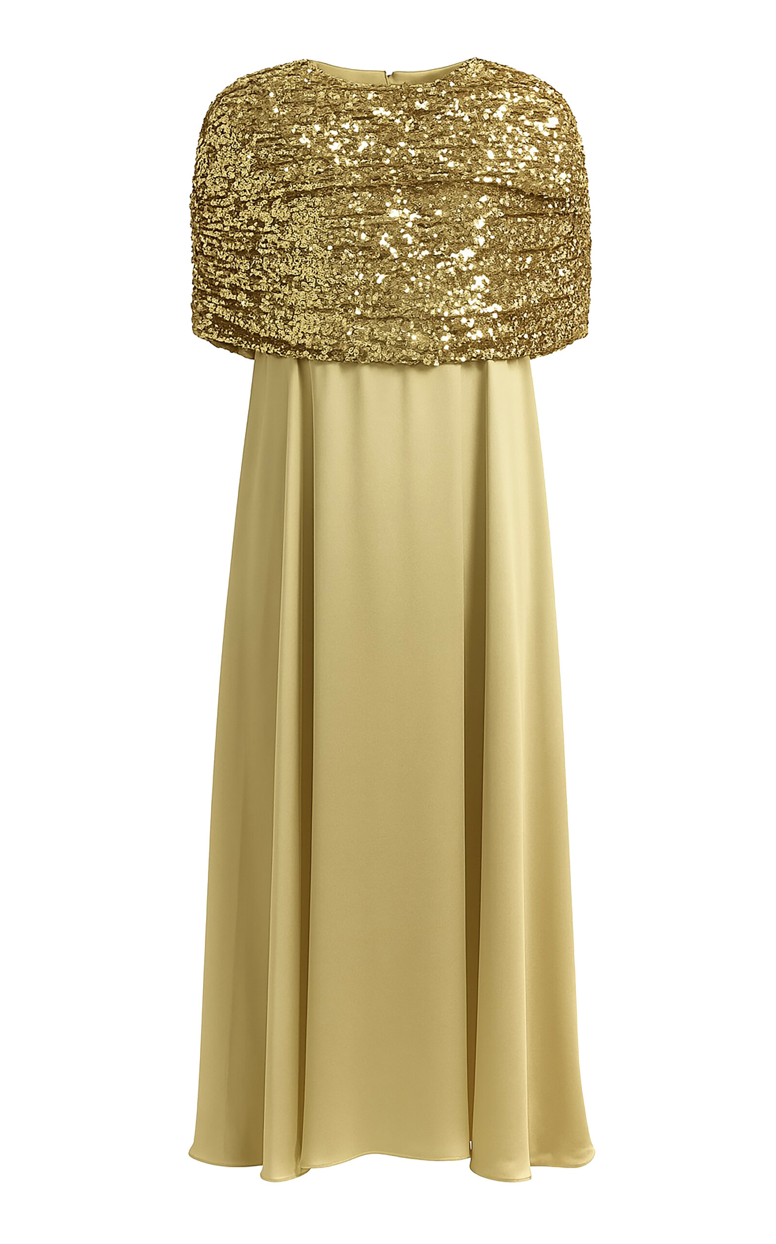 Dima Ayad Gathered Sequined-Top Maxi Dress