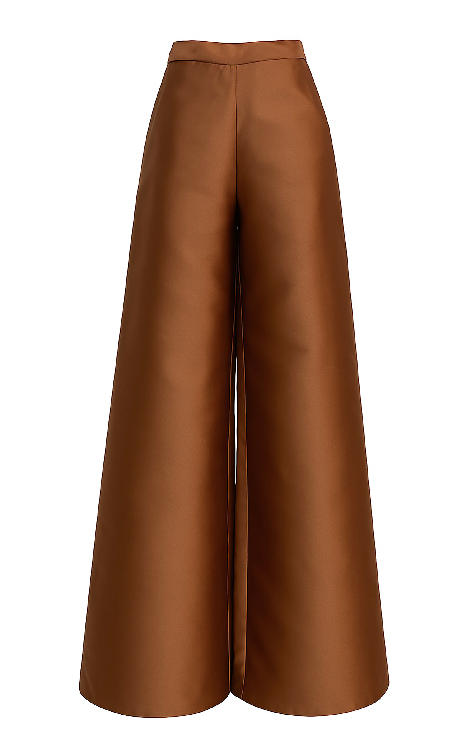 Dima Ayad Mid-Rise Wide-Leg Mikado Pants